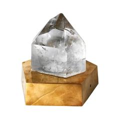 Handcrafted Quartz Crystal and Brass Accent Lamp 3