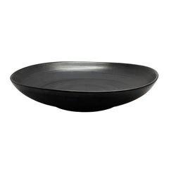 Black Wax Glaze Large Ceramic Bowl by Sandi Fellman