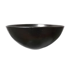 Black Moonscape Glaze Large Ceramic Bowl by Sandi Fellman