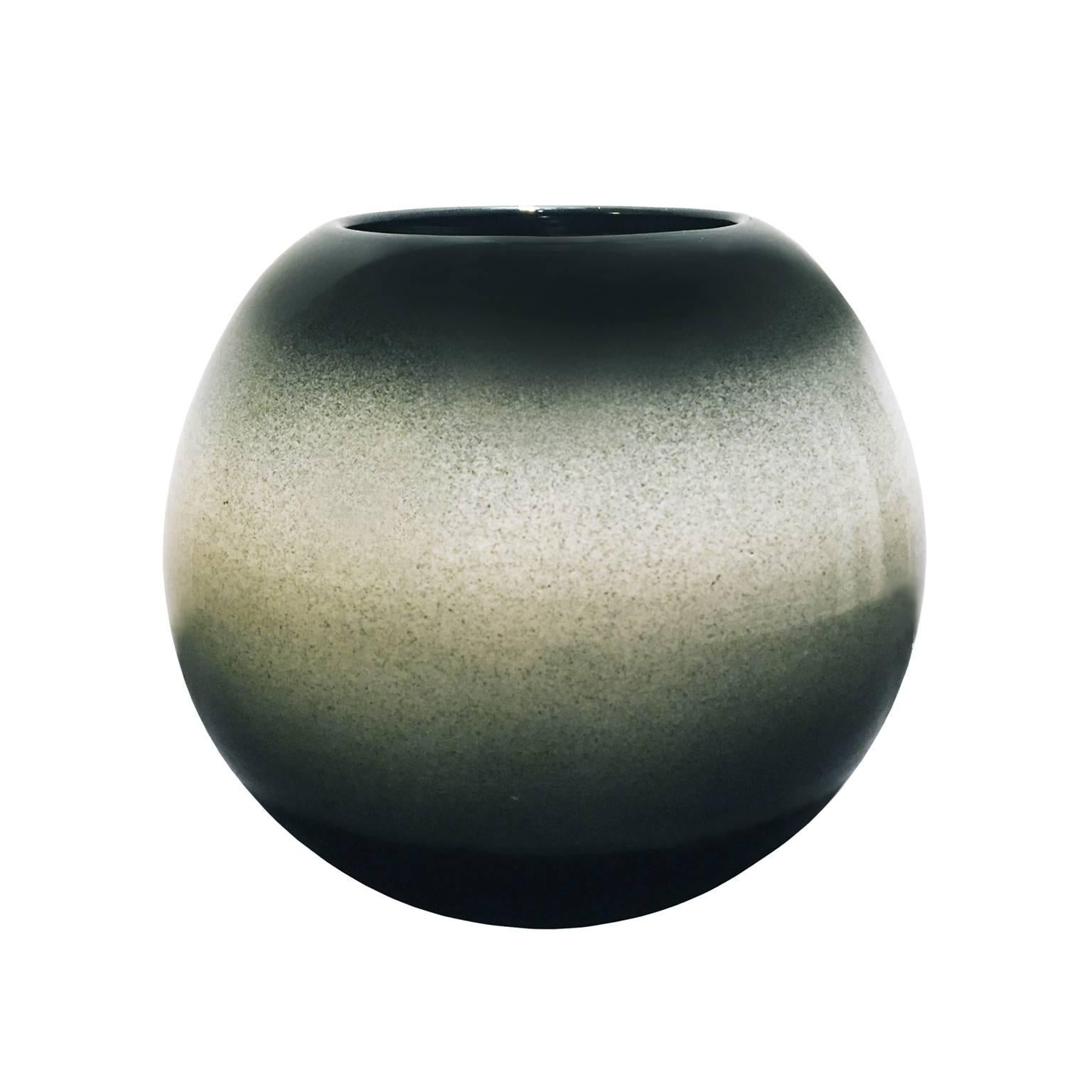 Round Ombre Gloss Ceramic Vase by Sandi Fellman