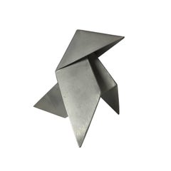 Metal Origami Bird Sculpture