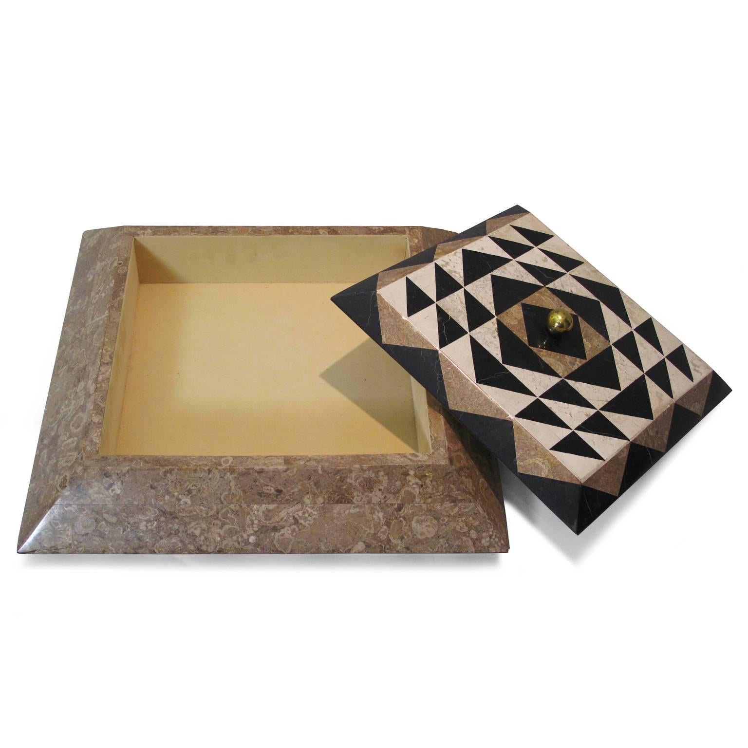 American Maitland-Smith Tessellated Stone Box