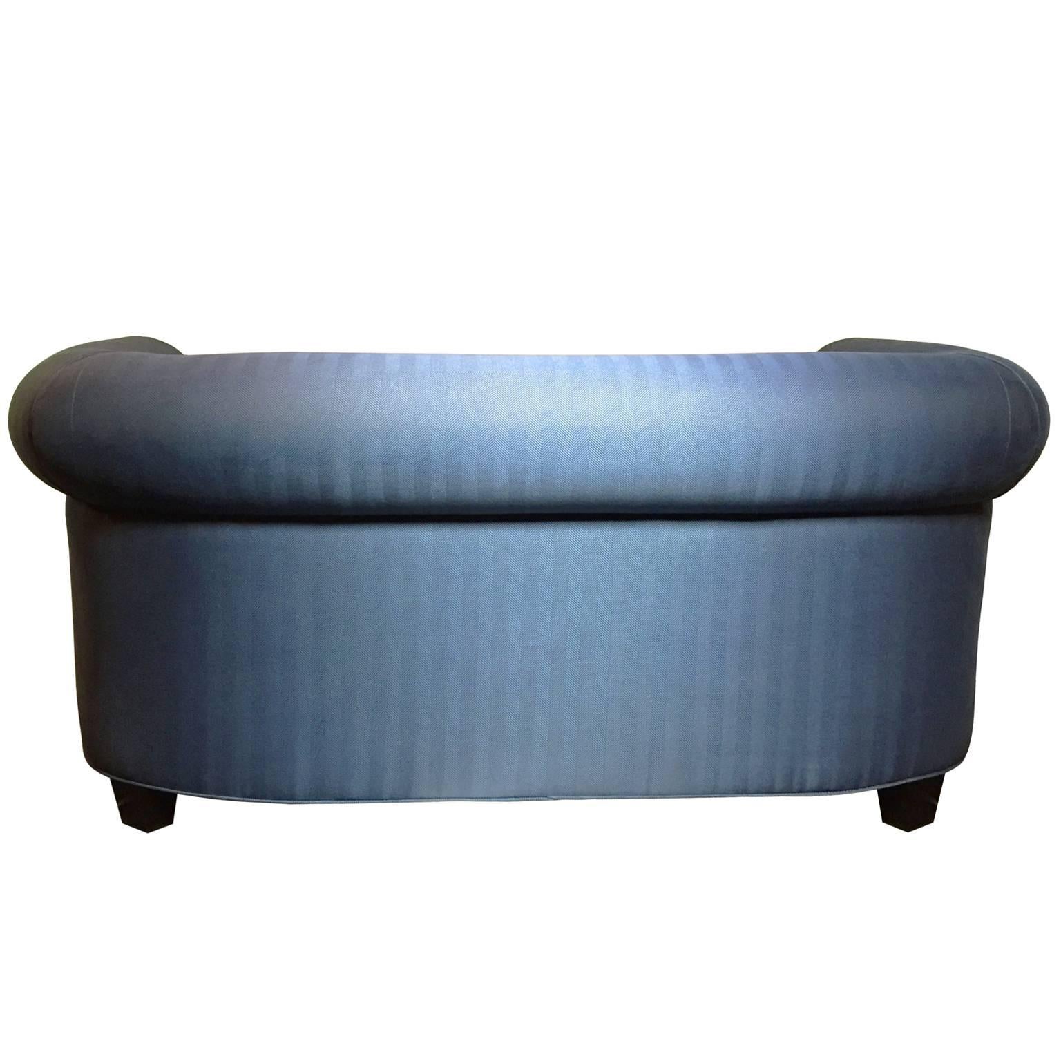 blue herringbone sofa