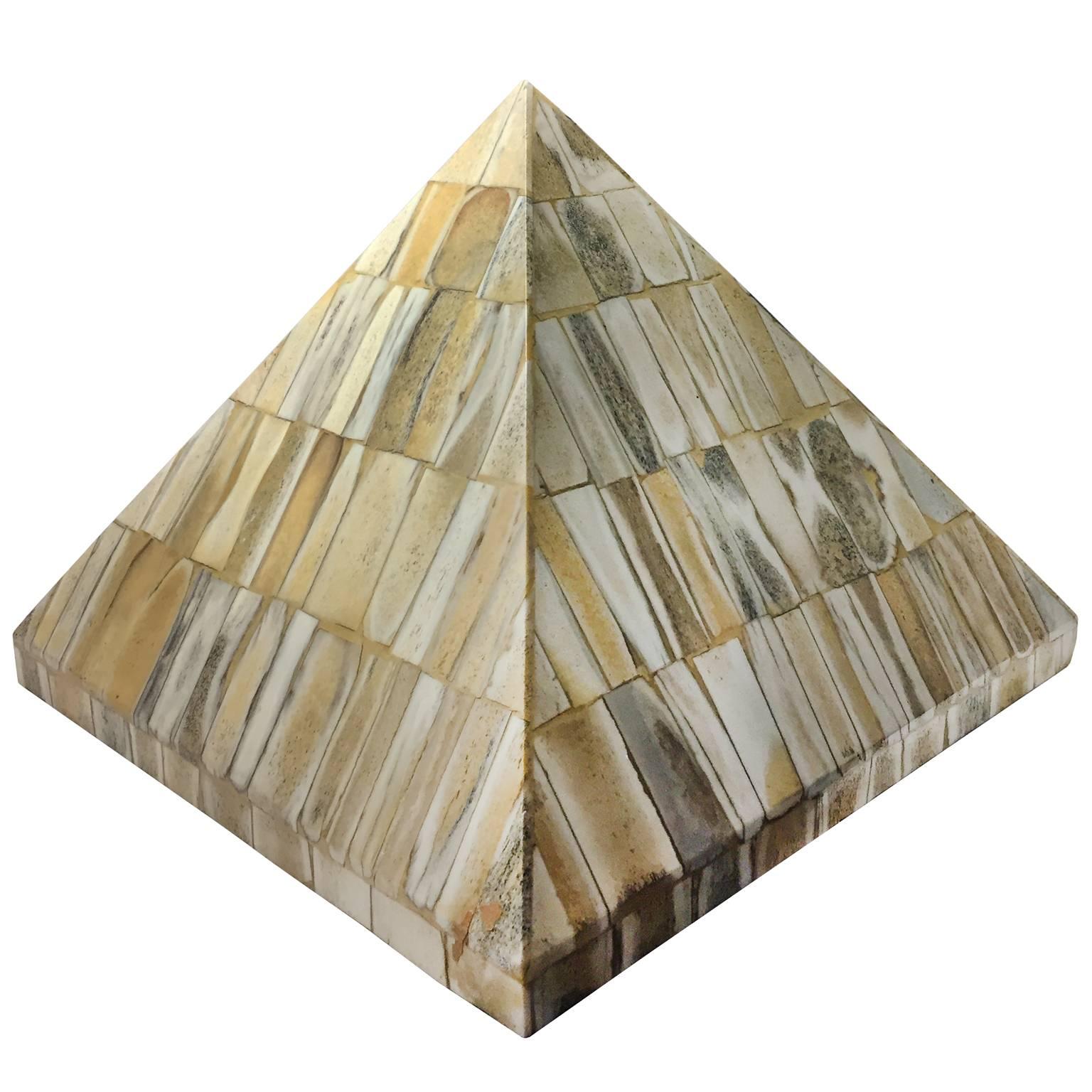 Decorative tiled bone pyramid. USA, 1970's. 