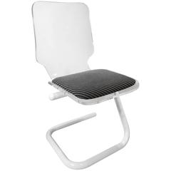 Lucite and Powder Coated Chrome Tube Z-Base Desk Chair