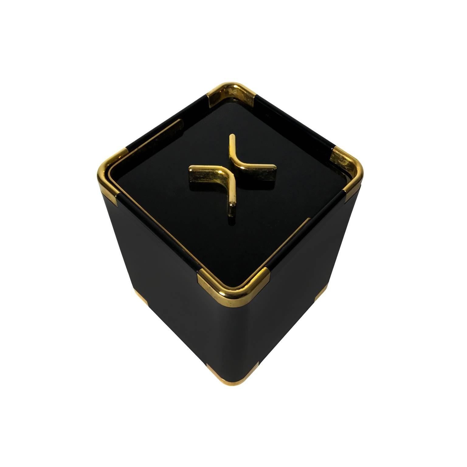 American Black Plexi and Gold-Plated Ice Bucket