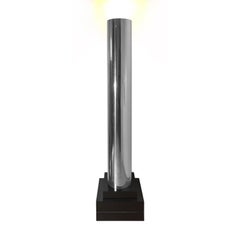 1970s Stainless Steel Column Torchere Floor Lamp