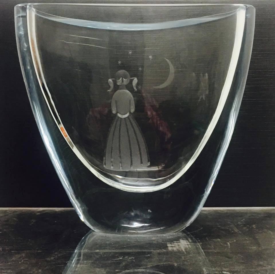 Midcentury Swedish Crystal Vase by Strombergshyttan 1