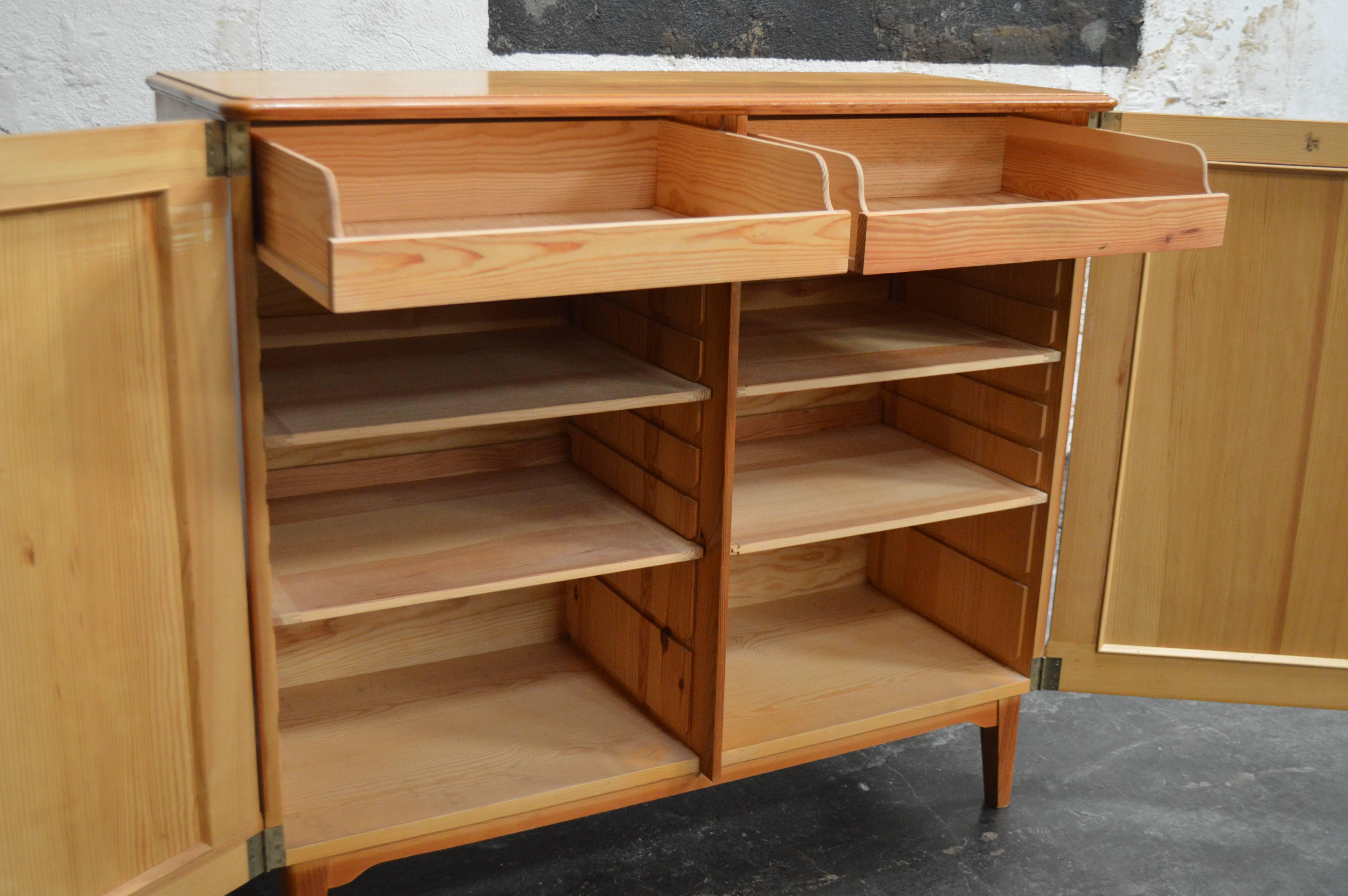 Swedish Mid-Century Pine Carl Malmsten Storage Cabinet In Good Condition In Atlanta, GA