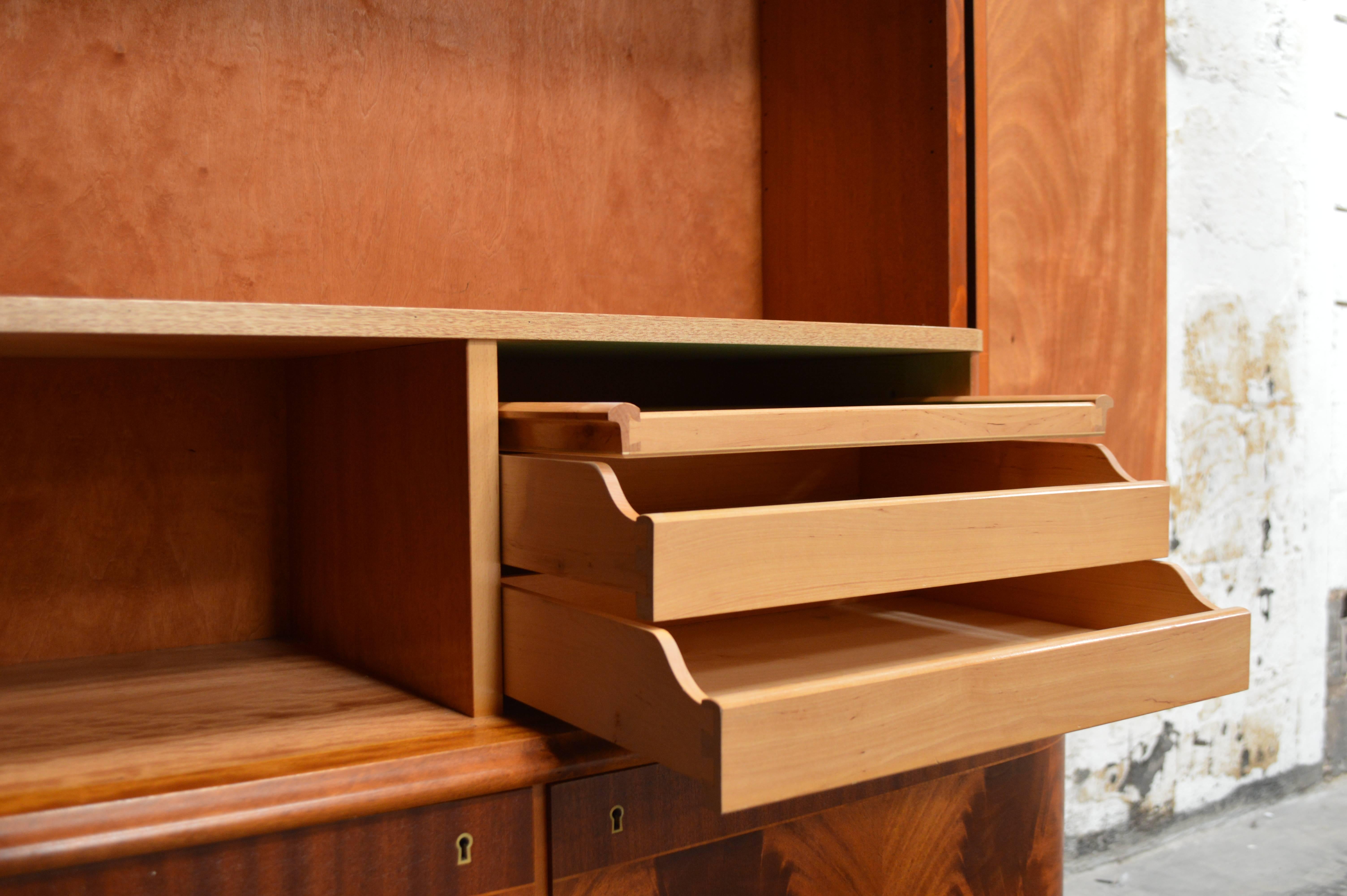 Art Deco Swedish Art Moderne Mahogany Armoire Storage Cabinet