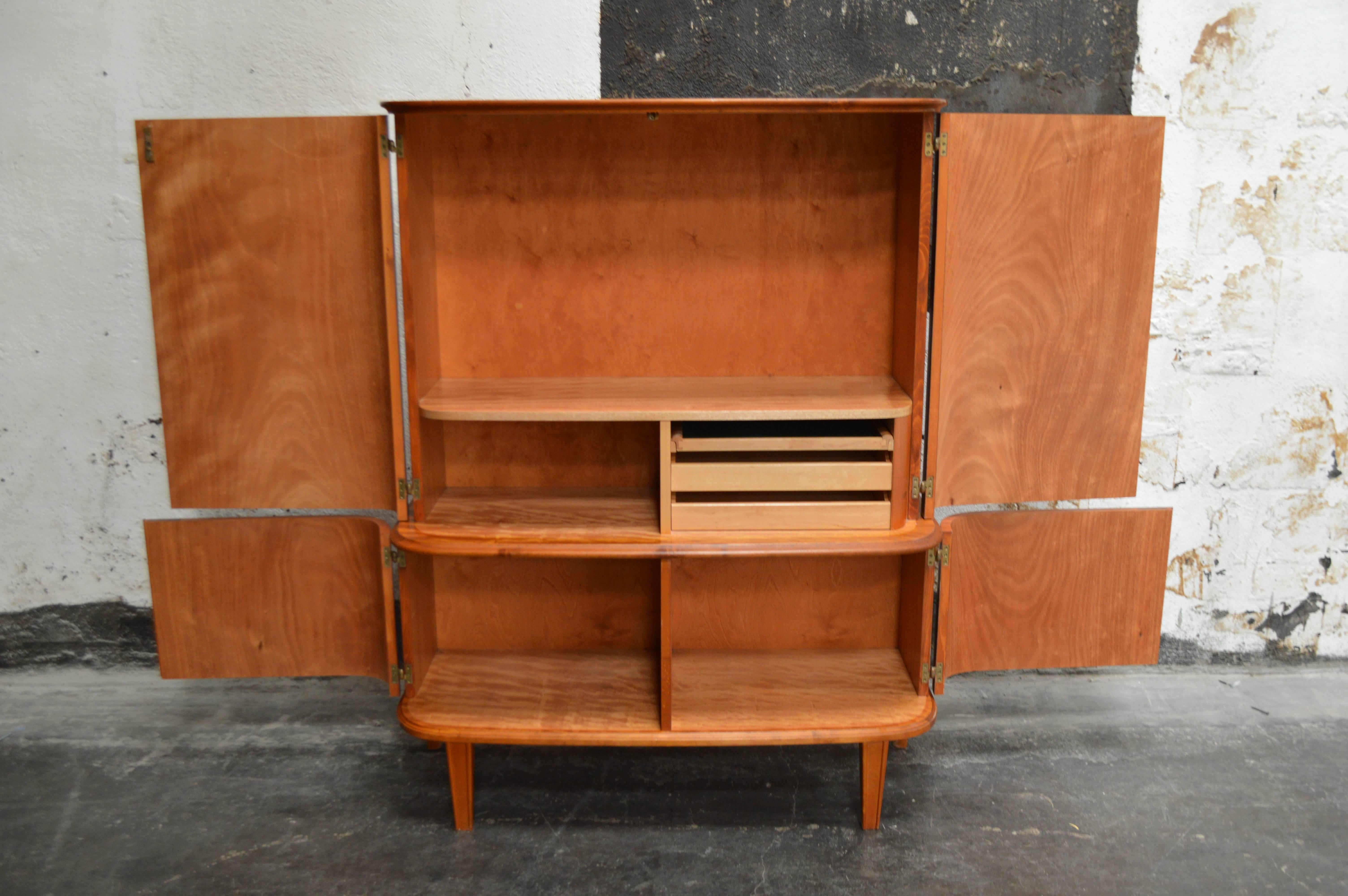 Mid-20th Century Swedish Art Moderne Mahogany Armoire Storage Cabinet