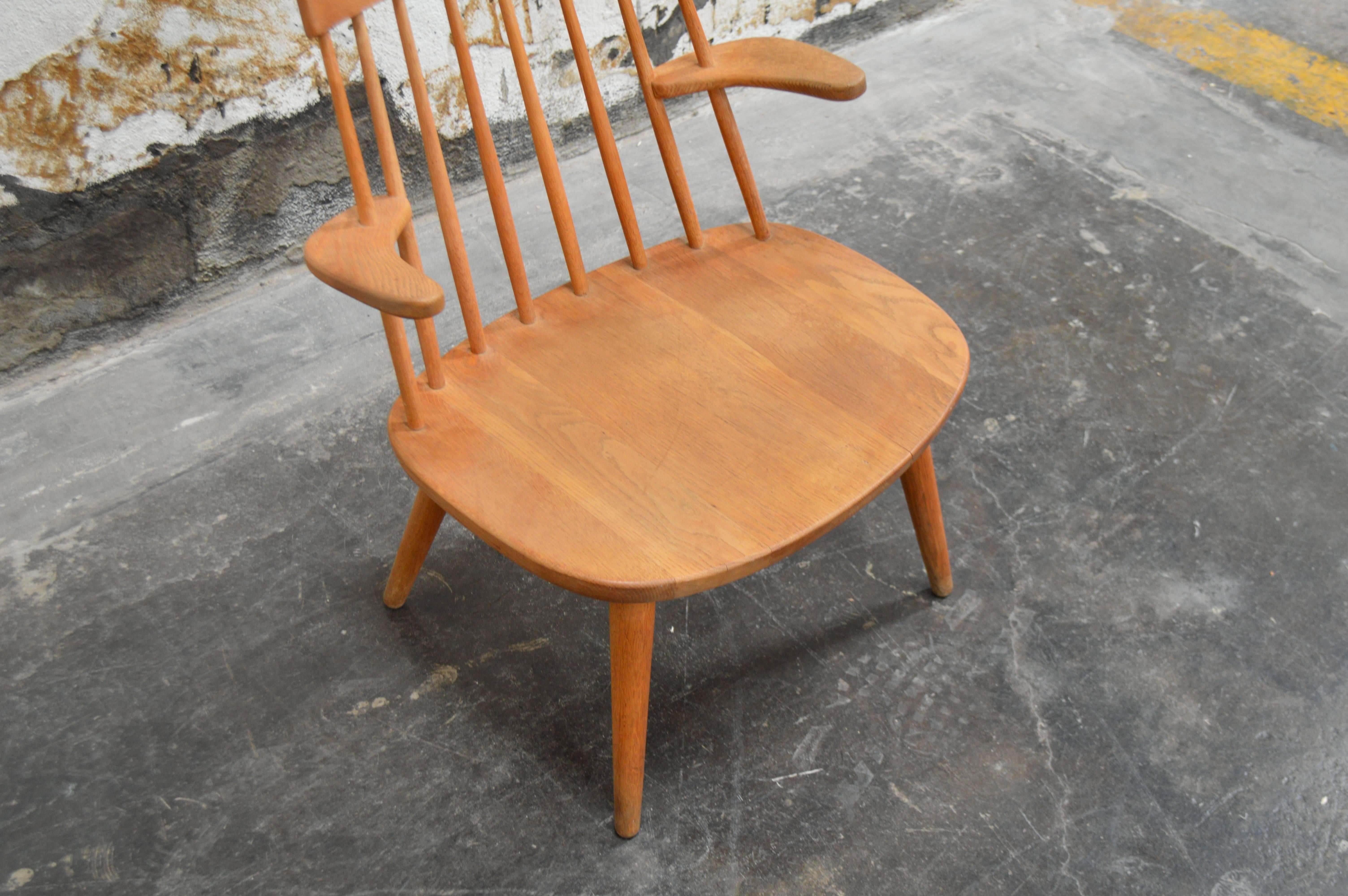 Mid-20th Century Oak Easy Chair by Yngve Ekström Model 