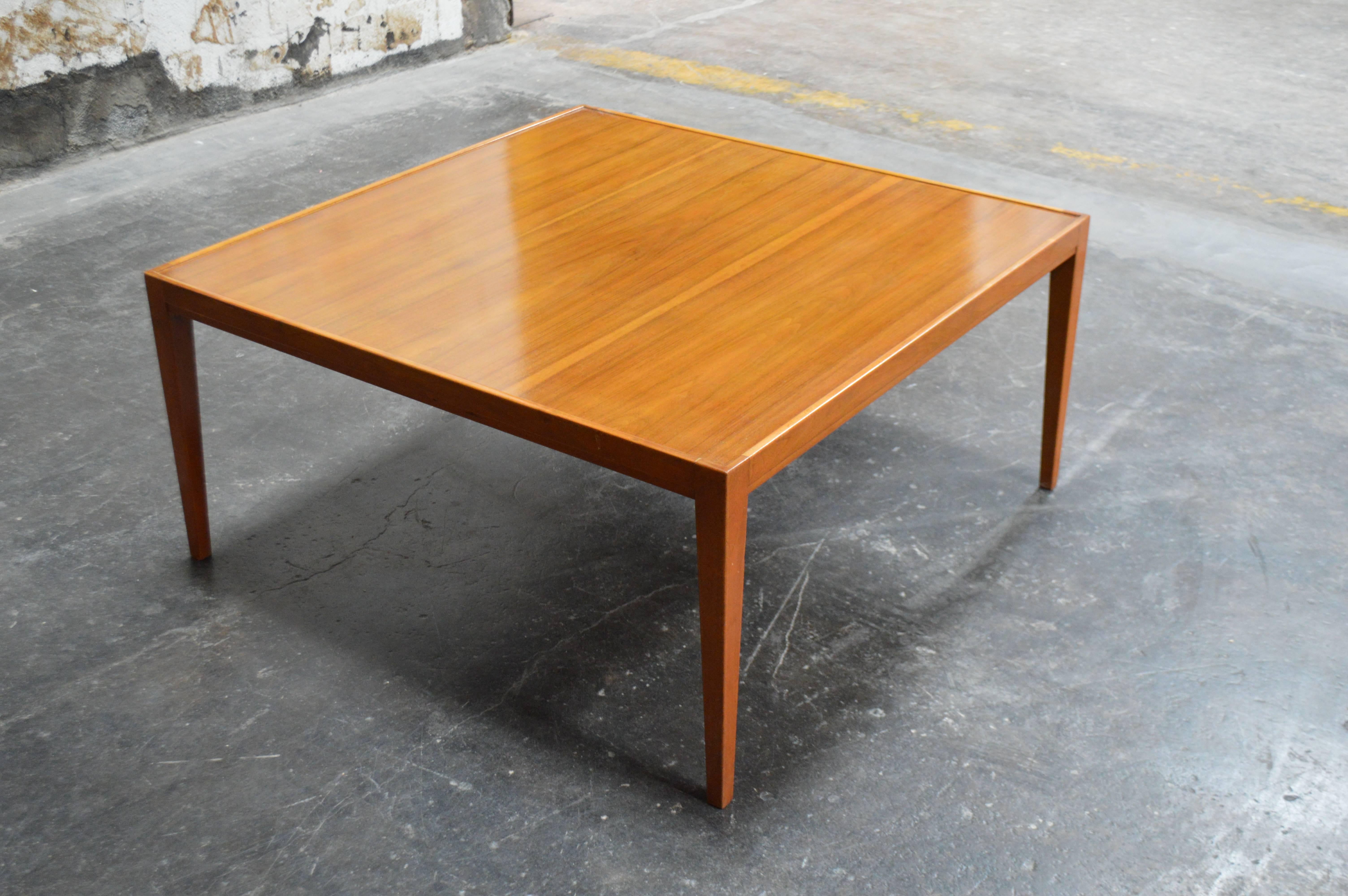 Mid-20th Century Handsome Square Art Moderne Coffee Table For Sale