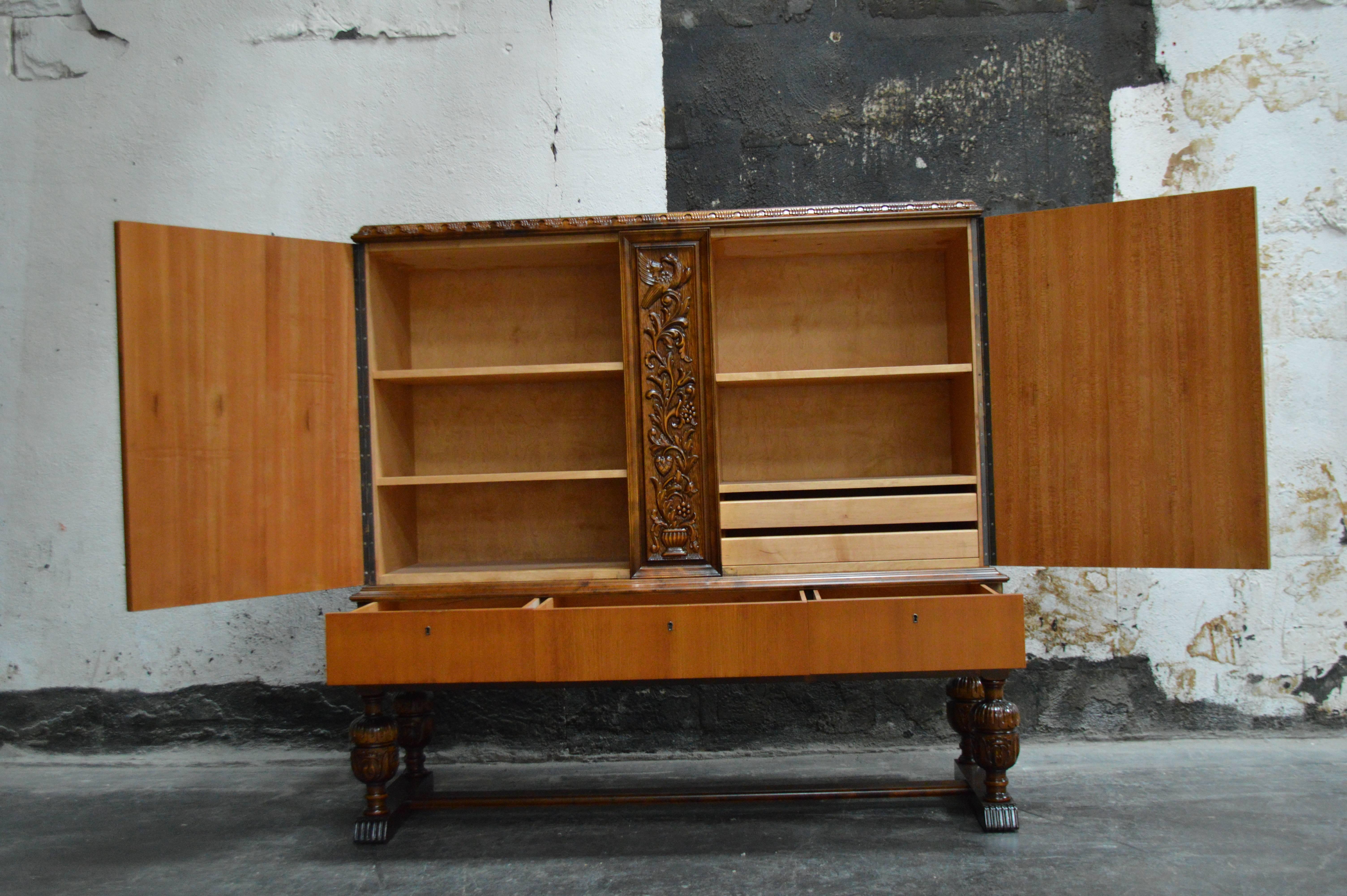 Birch Swedish Neoclassical Storage Cabinet