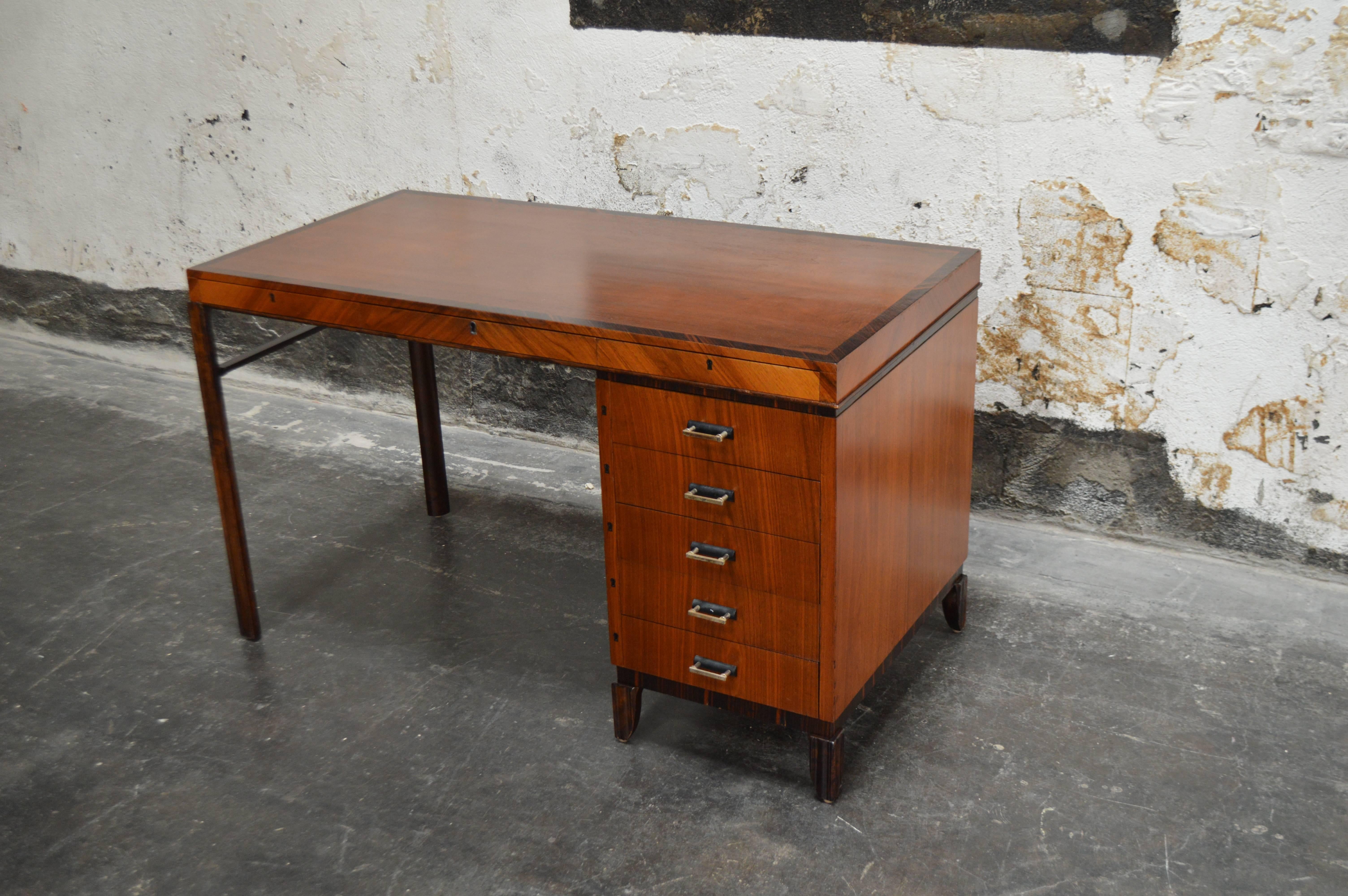 Swedish Art Deco Desk with Drawers In Excellent Condition In Atlanta, GA