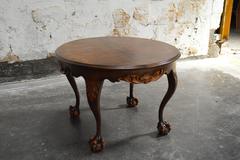 Handsome Chippendale Style Flame Birch Round Side Table