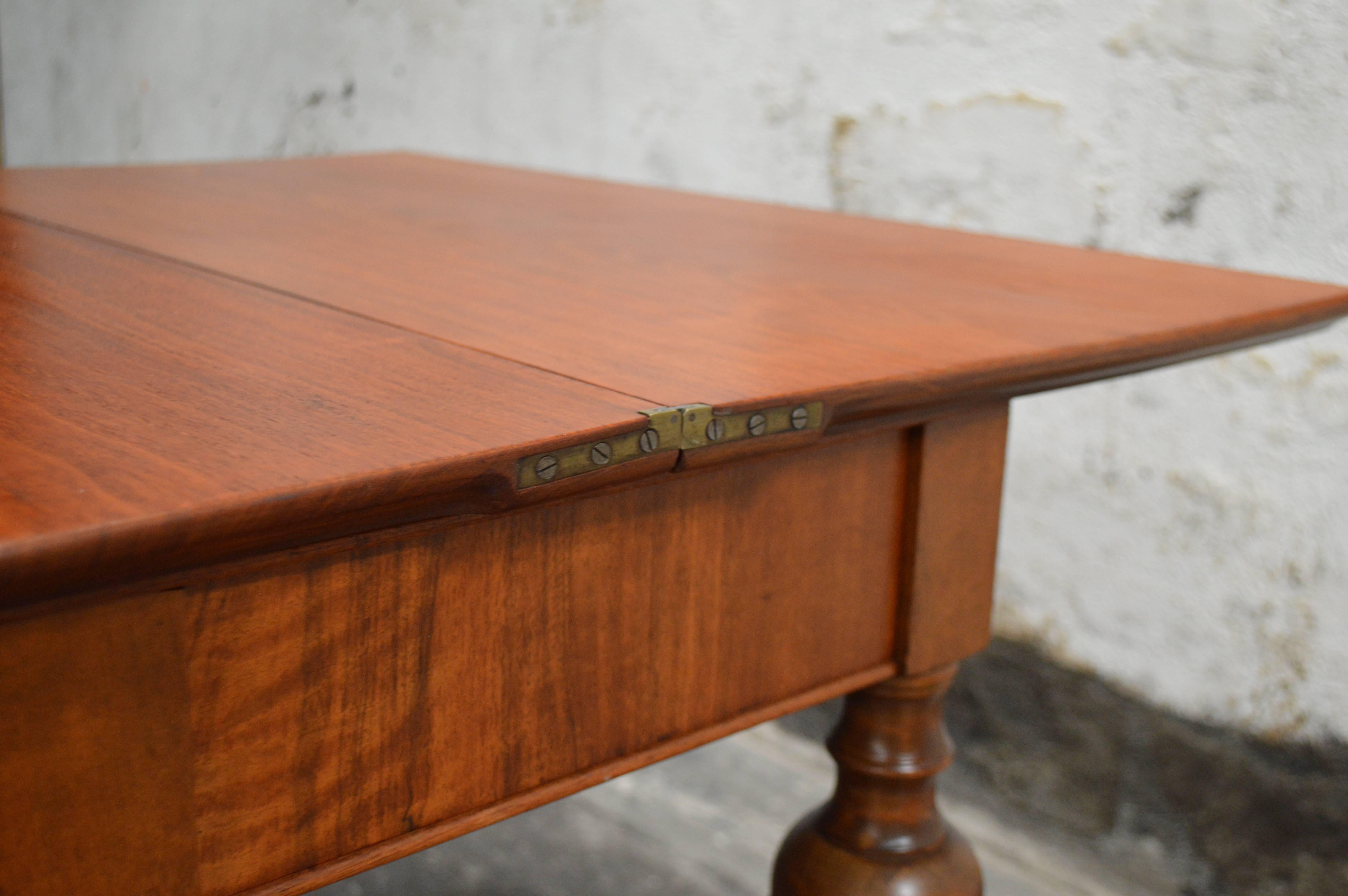Swedish Neoclassical Mahogany Game Table Console For Sale 3