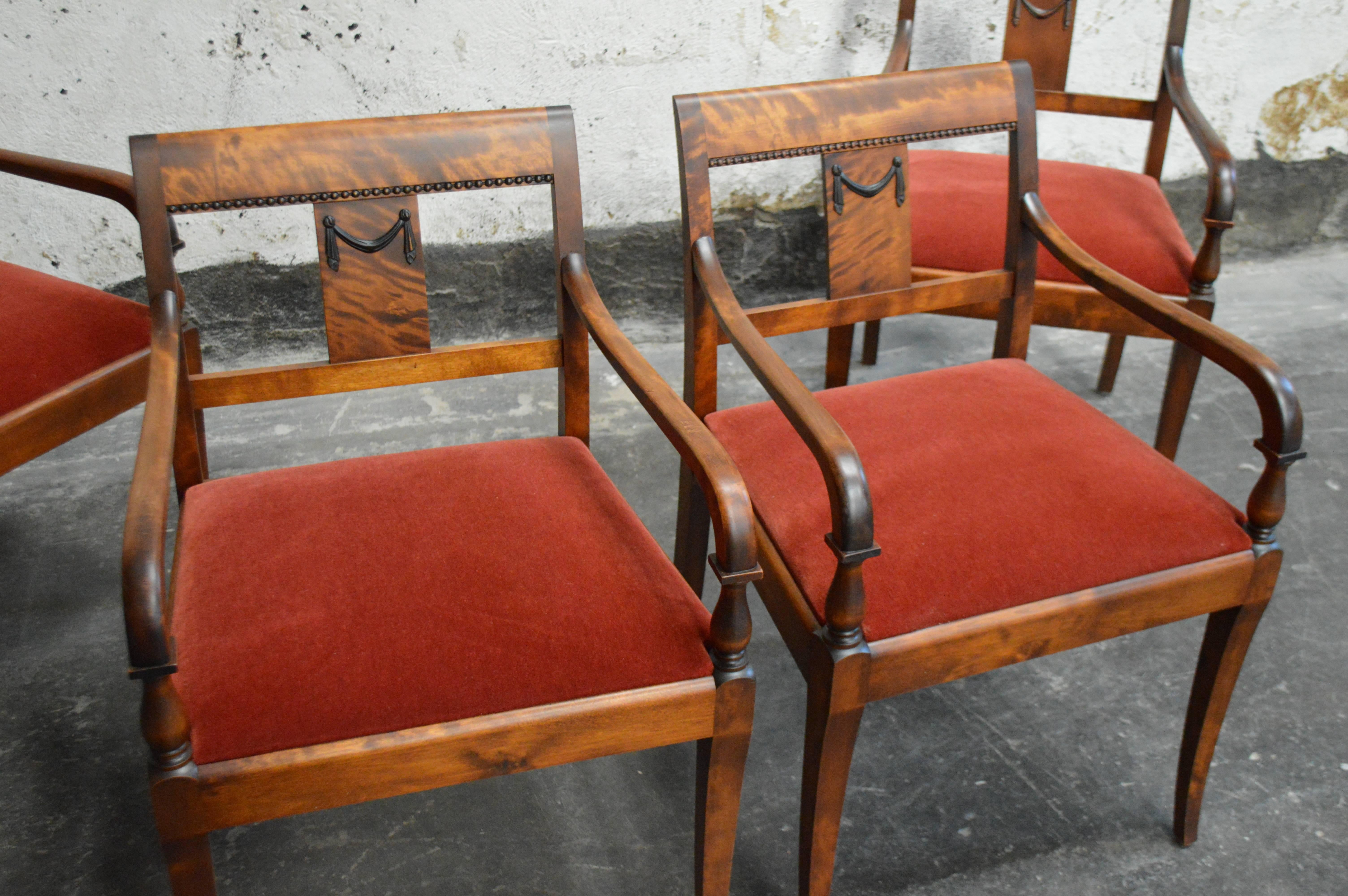 Set of Four Vintage Swedish Neoclassical Style Armchairs In Excellent Condition In Atlanta, GA