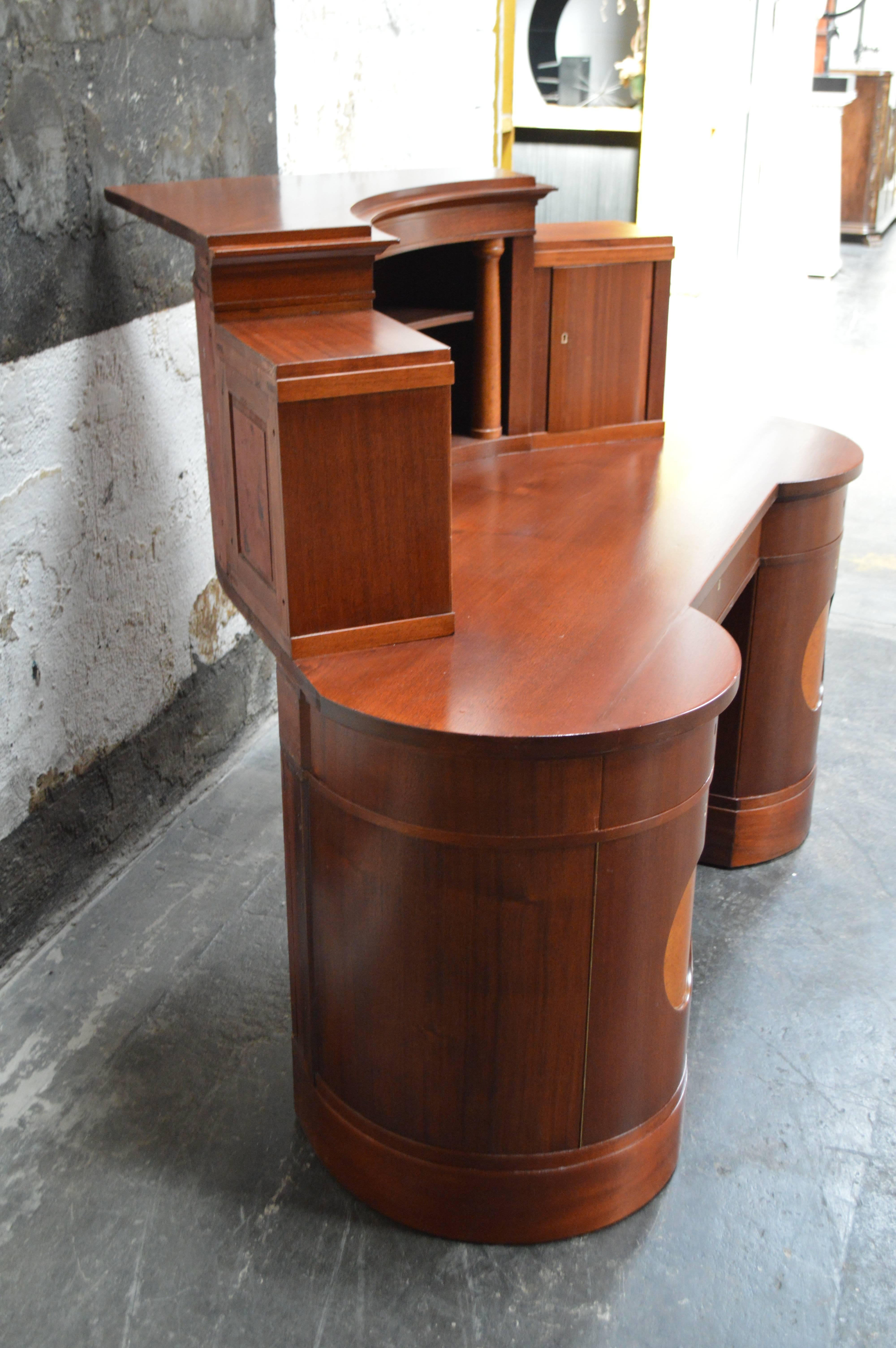 Antique Swedish Neoclassical Style Mahogany Secretary Desk In Good Condition For Sale In Atlanta, GA