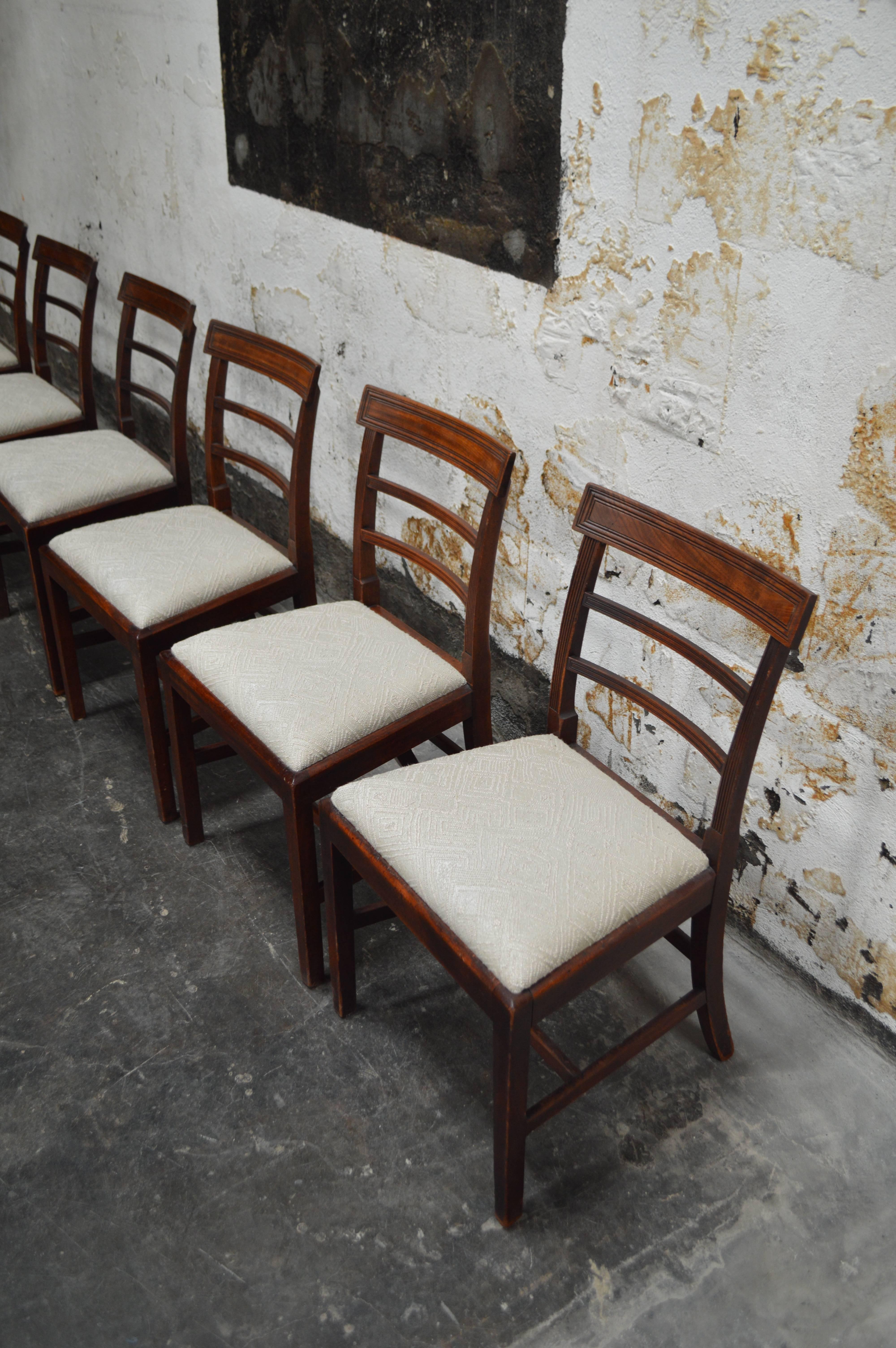 Set of Six Swedish Art Deco Mahogany Dining Chairs 5