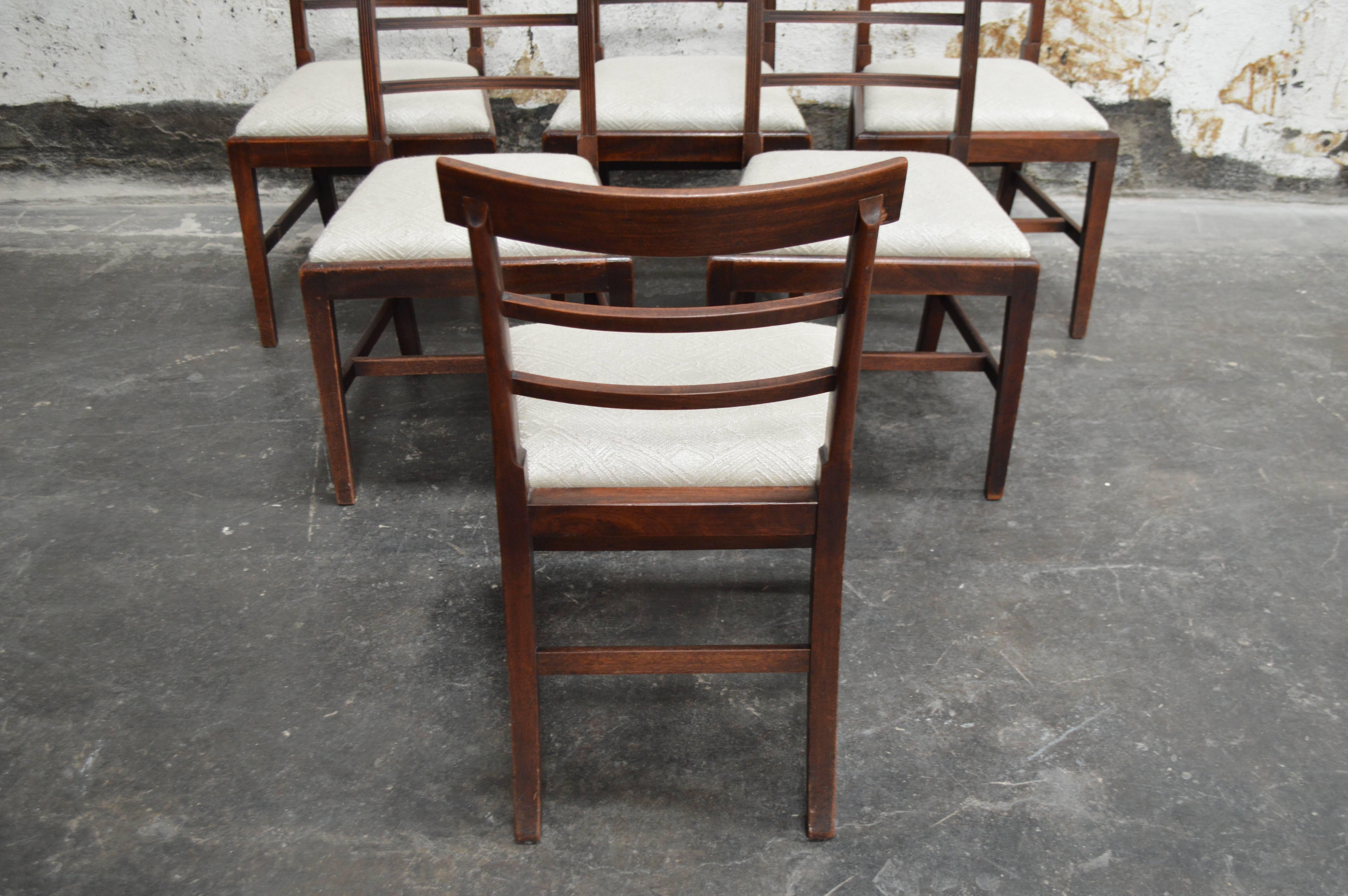 Set of Six Swedish Art Deco Mahogany Dining Chairs 2