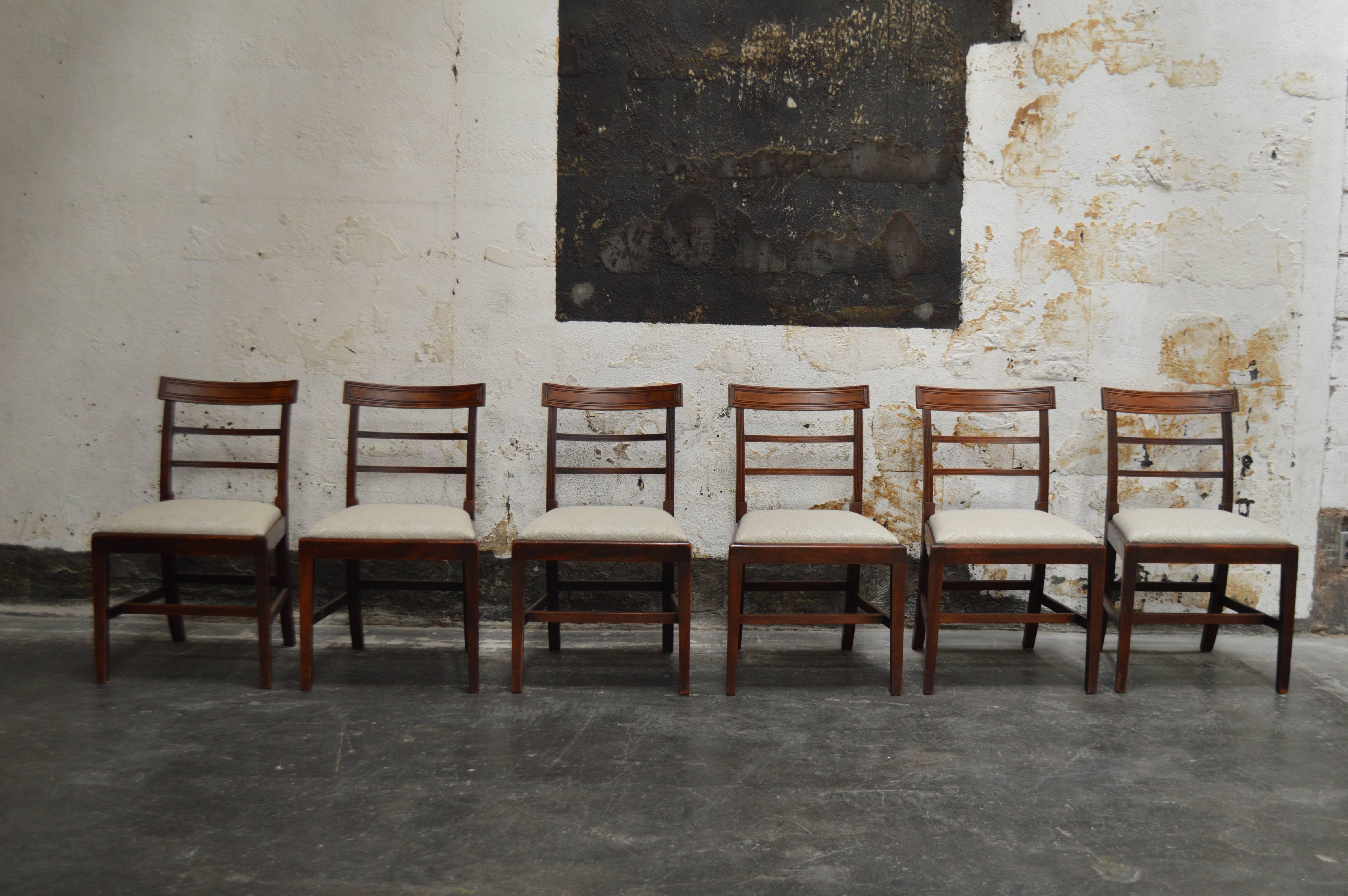 Set of Six Swedish Art Deco Mahogany Dining Chairs 4