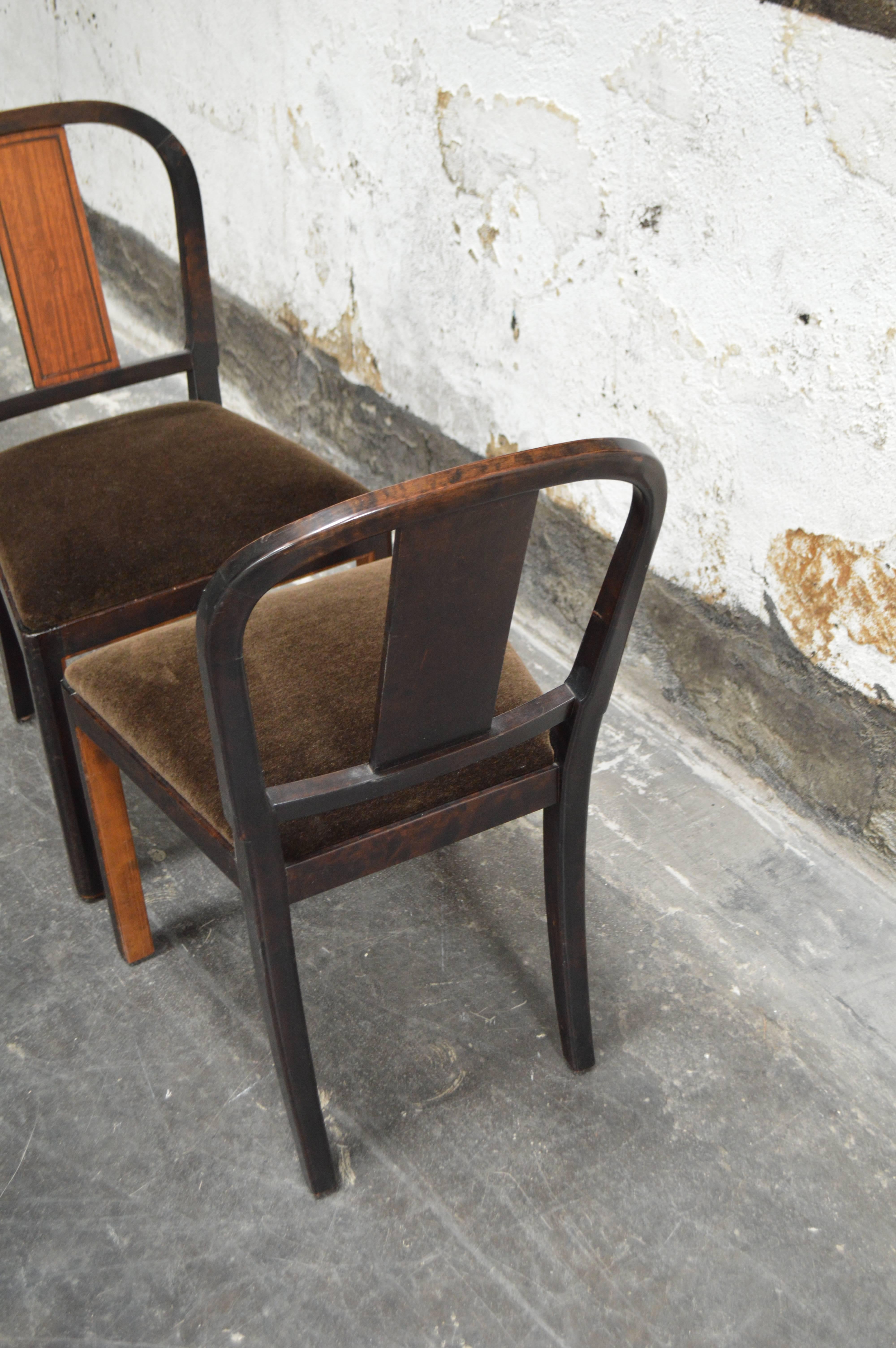 Mid-20th Century Pair of Carl Malmsten Swedish Grace Inlaid Side Chairs For Sale