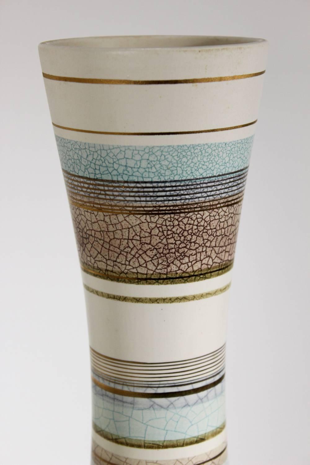A tall, intricately decorated California Pottery vase by the celebrated designer Sascha Brastoff in his 