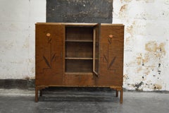 Swedish Inlaid Art Deco Bookcase Storage Cabinet