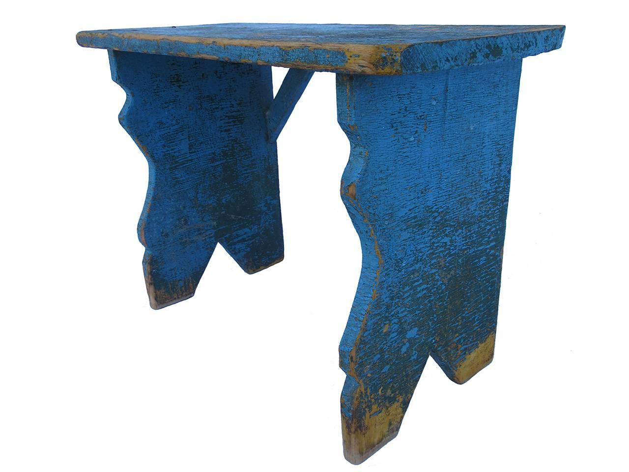 Early 1900 Blue Bench In Excellent Condition In Los Angeles, CA