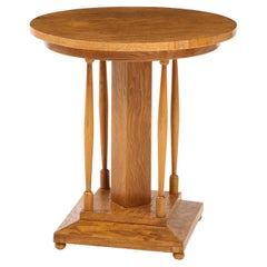 French Highly Figured Oak Pedestal Table, circa 1920s