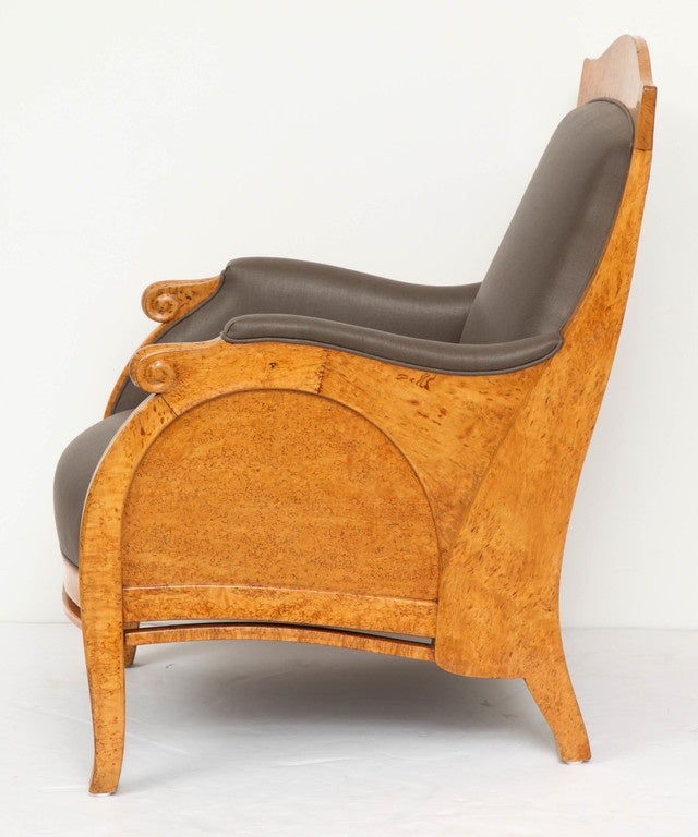 Russian Karelian Birch Armchair In Excellent Condition In New York, NY