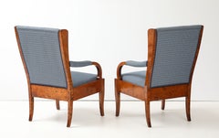 A Pair of Swedish Birchwood Open Armchairs, Late19th Century
