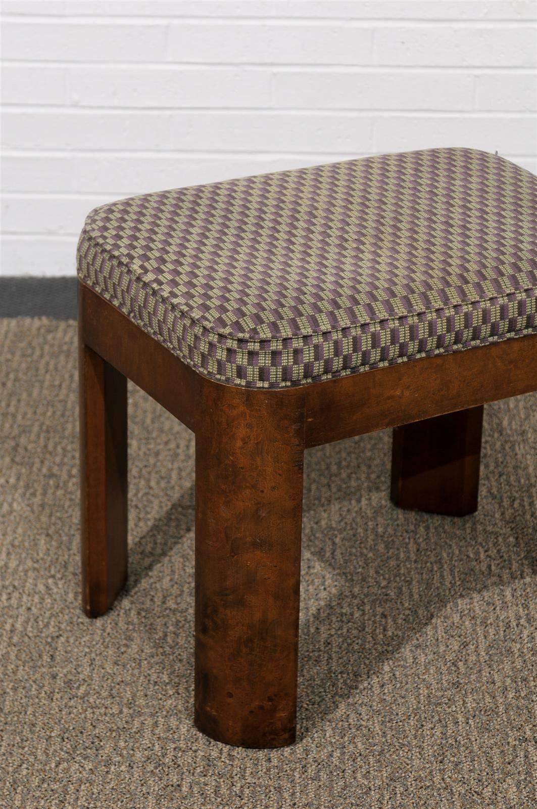 Pair of Mid-Century Benches in Burl wood 1