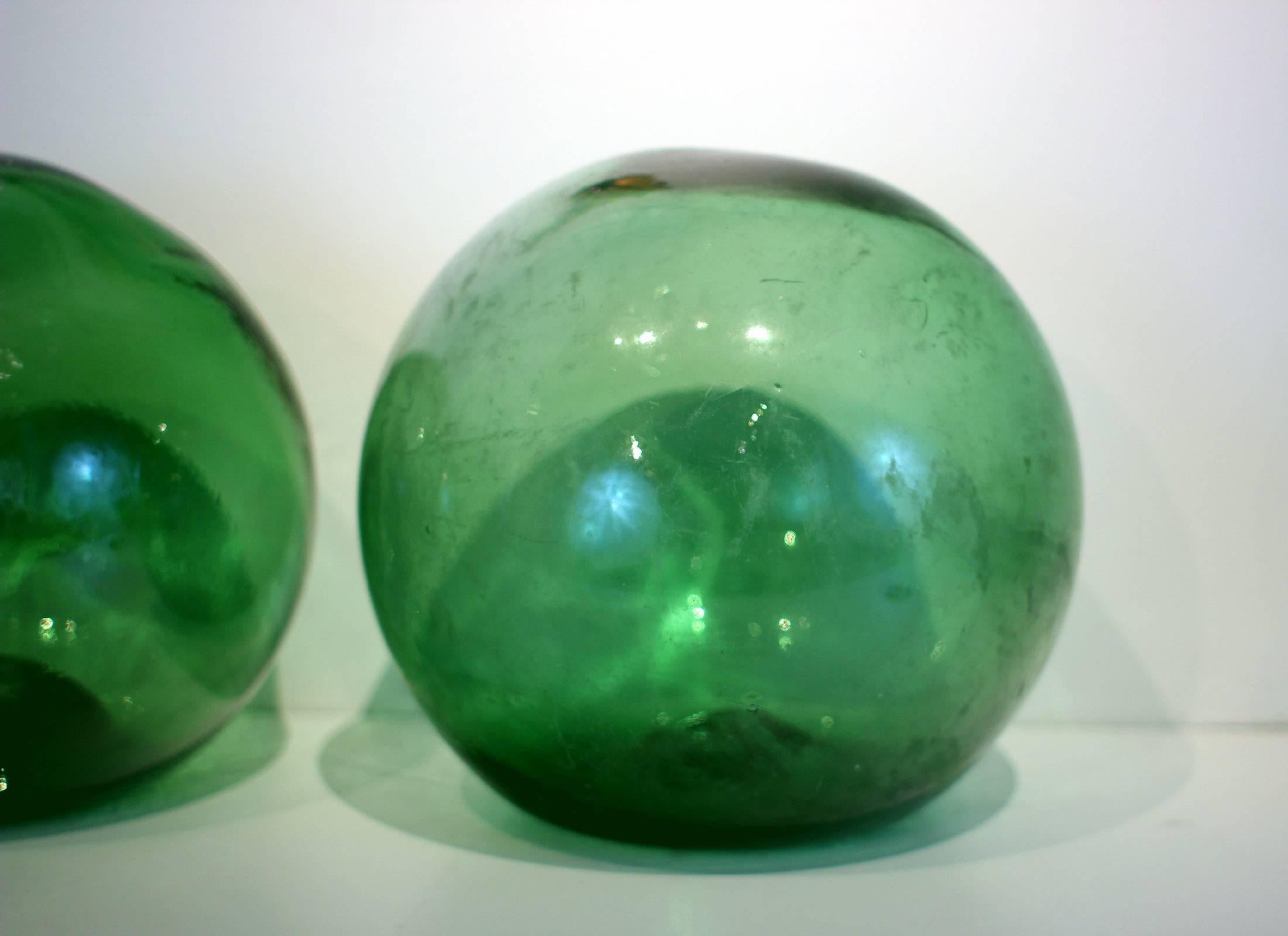 Blown Glass Collection of Huge Glass Fishing Floats
