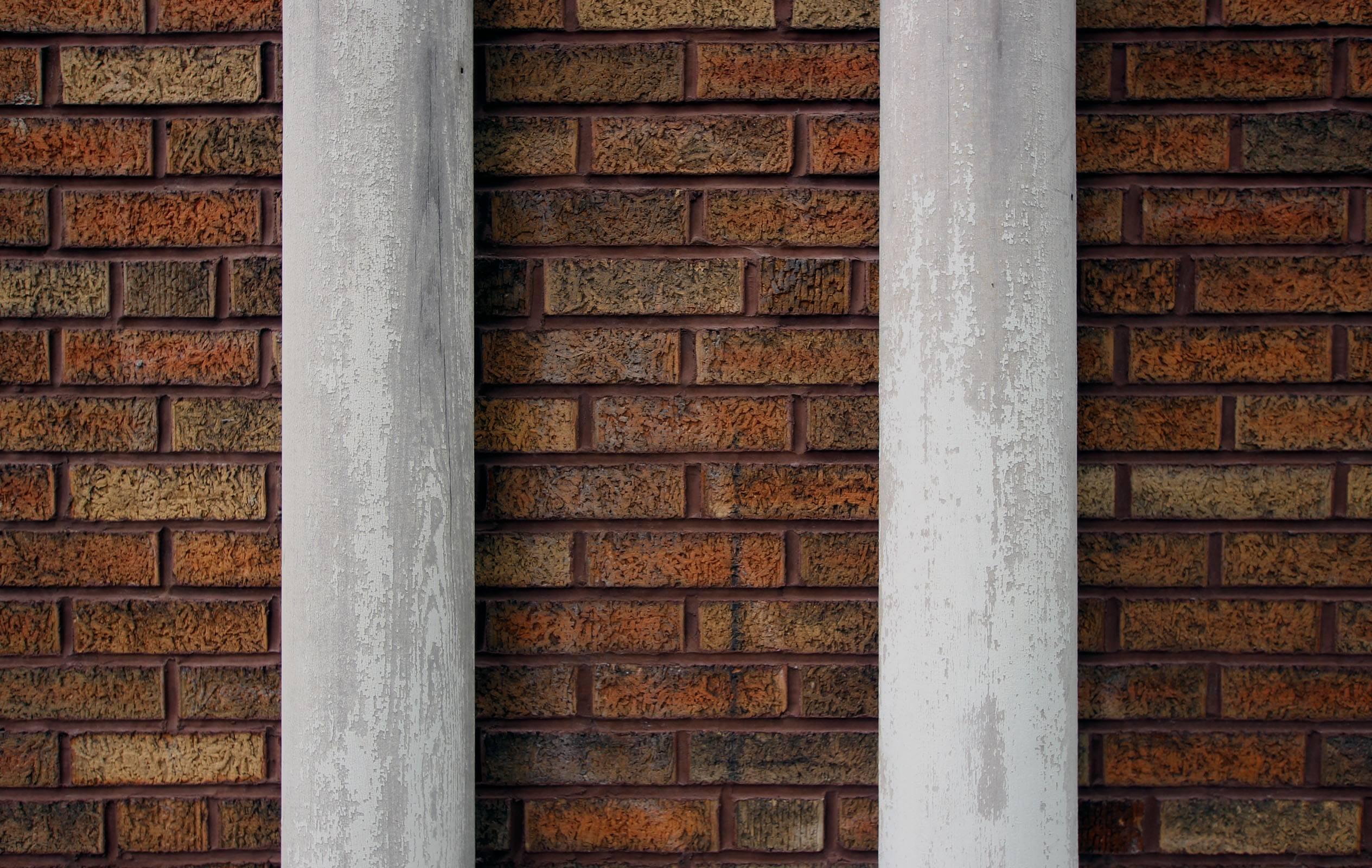 Country Tall Pair of Architectural Pilasters, Original Weathered Paint For Sale