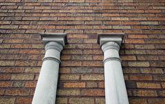 Tall Pair of Architectural Pilasters, Original Weathered Paint
