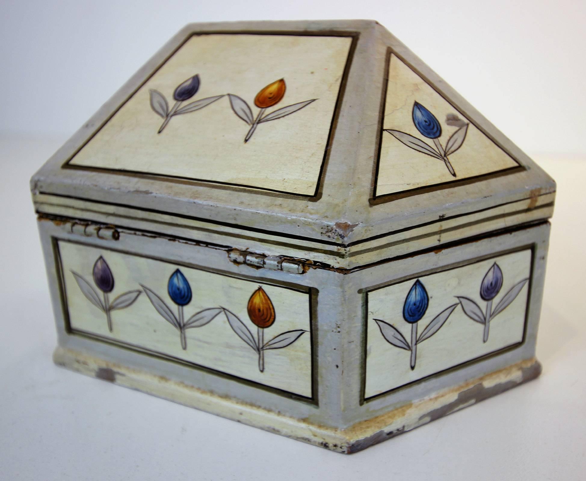 Folk Art Paint Decorated Box