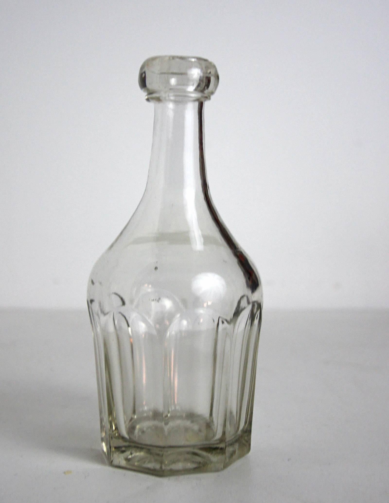Unknown Clear Glass Bar Bottles, circa 1850 For Sale
