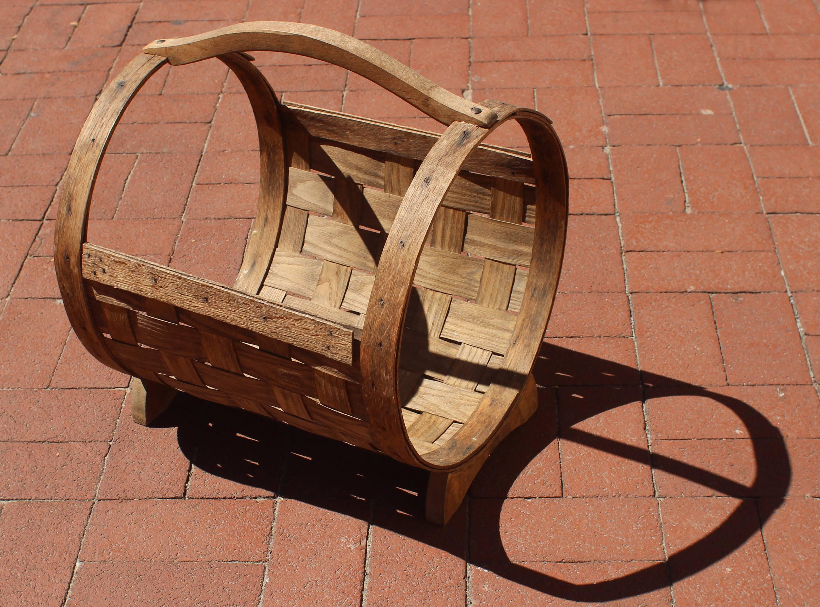 Country Woven Firewood Holder/Carrier For Sale
