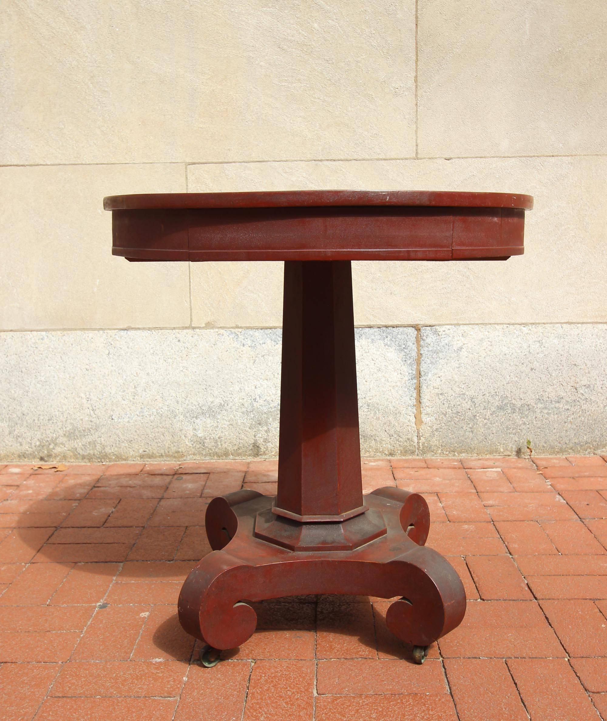 Mid-19th Century American Empire Painted Center Table with Drawer, circa 1840 For Sale