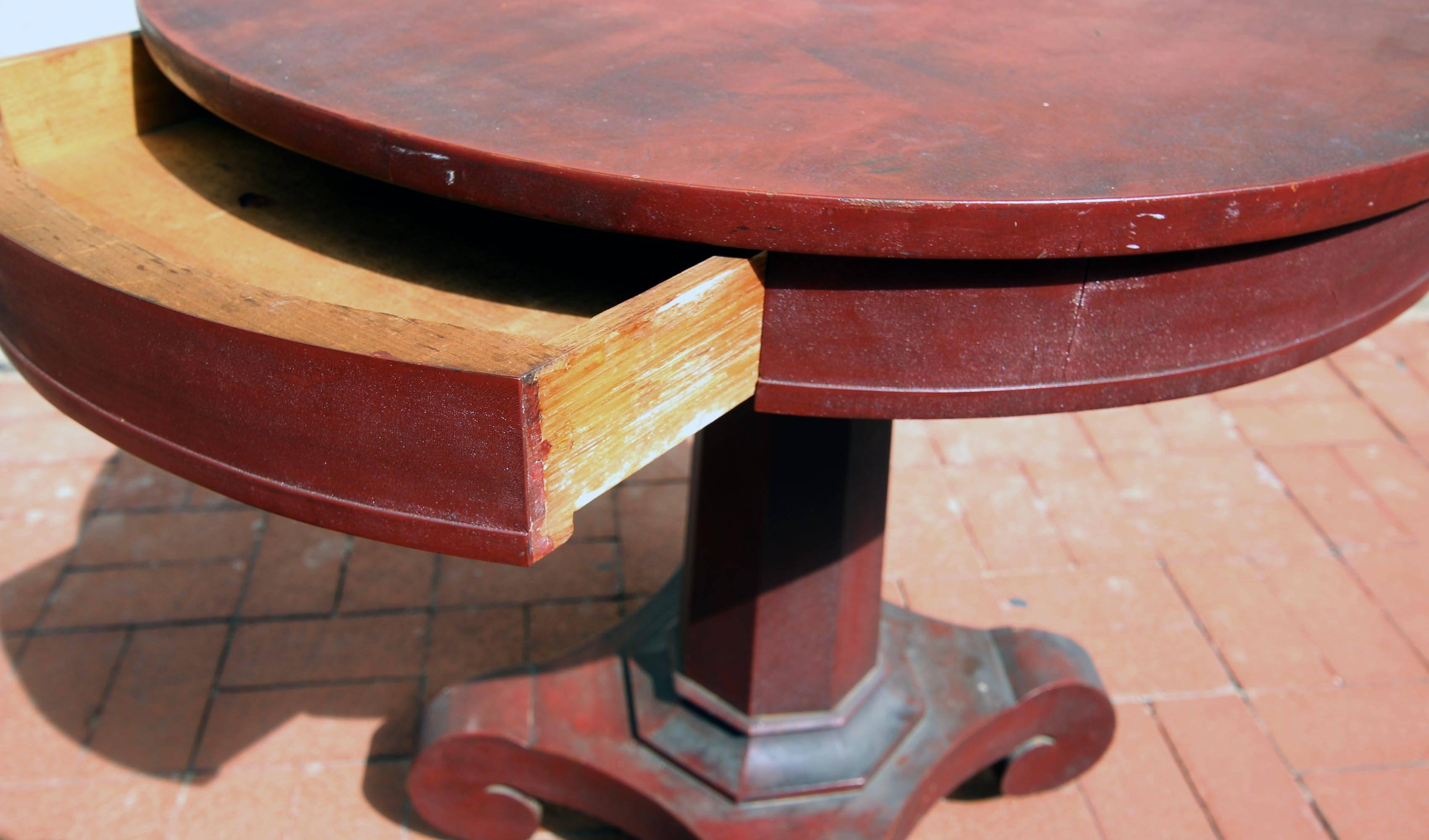American Empire Painted Center Table with Drawer, circa 1840 For Sale 1