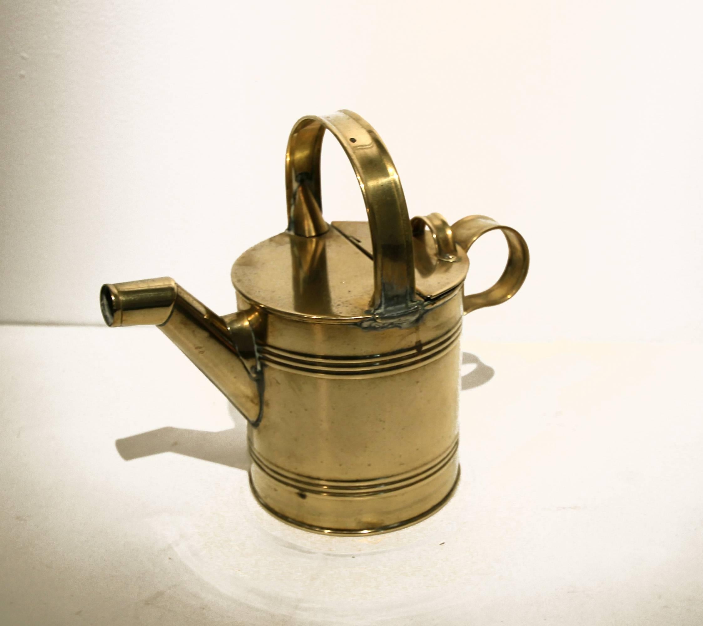 Brass and Copper Watering Cans, England, Late 19th Century In Excellent Condition For Sale In Philadelphia, PA