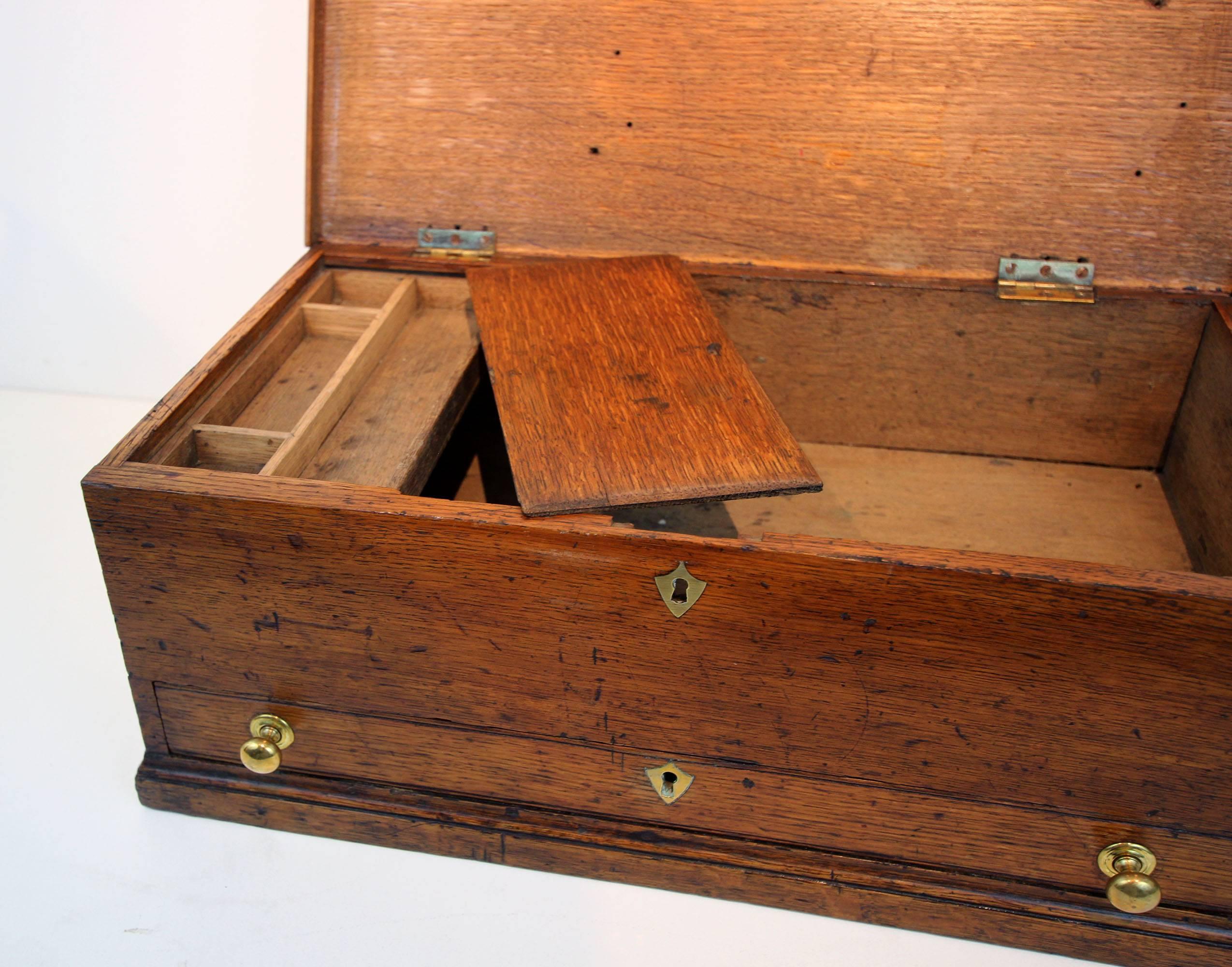 Mid-19th Century 19th Century, American Oak Artist's Box