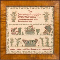 Antique "Manhattan Isle" New York Sampler dated 1810