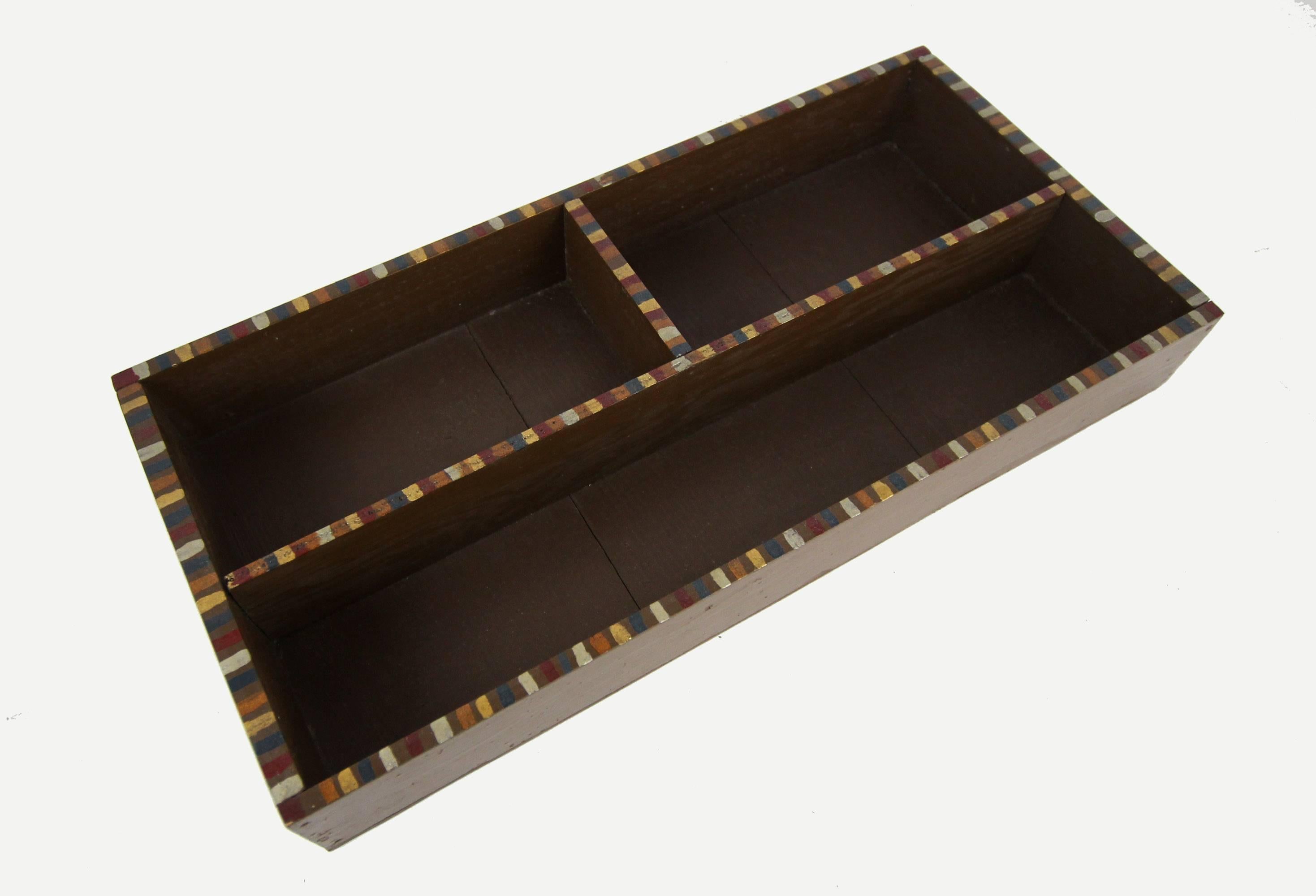 Painted Twig Constructed and Paint Decorated Box, Midwestern, circa 1930 For Sale