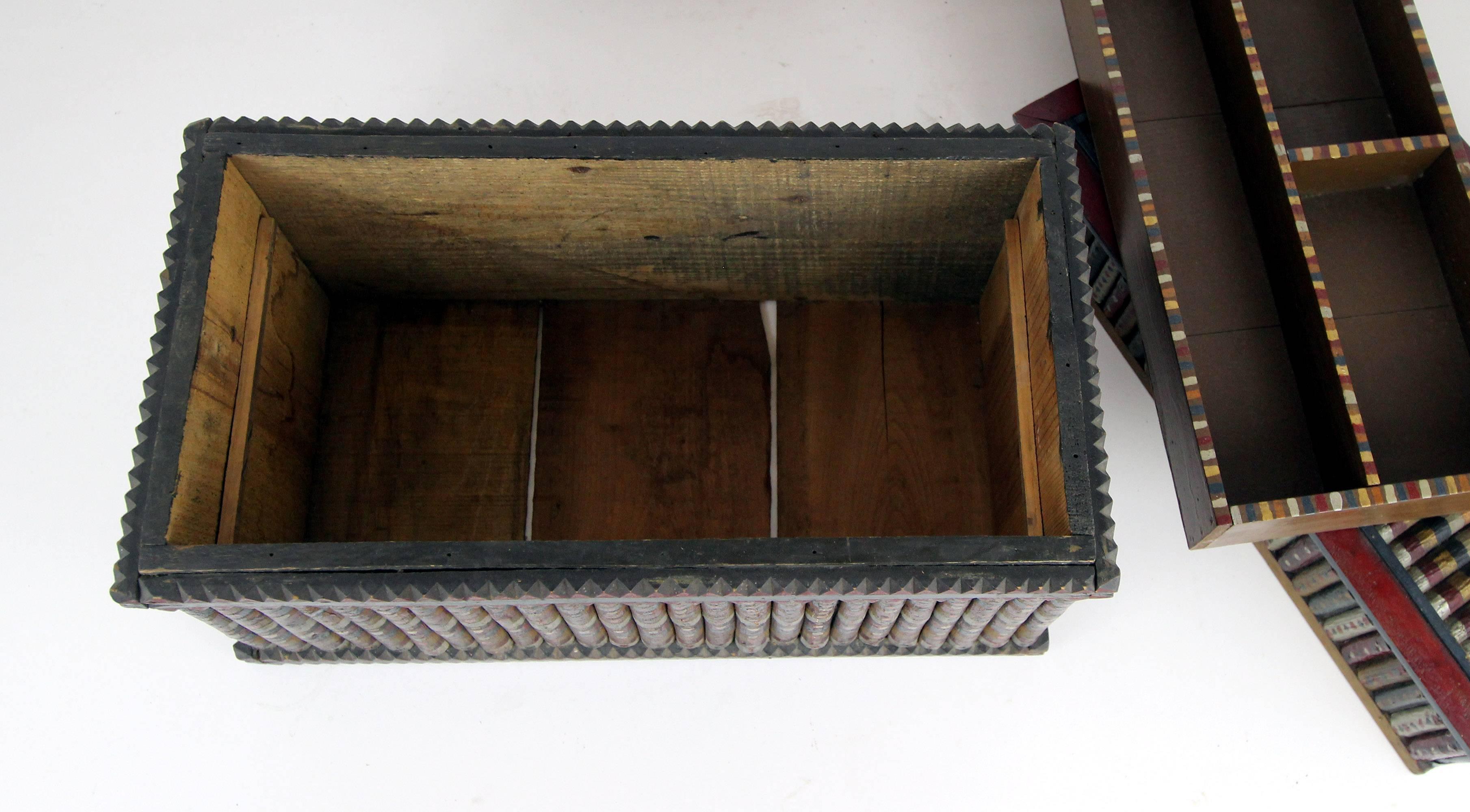Twig Constructed and Paint Decorated Box, Midwestern, circa 1930 In Excellent Condition For Sale In Philadelphia, PA