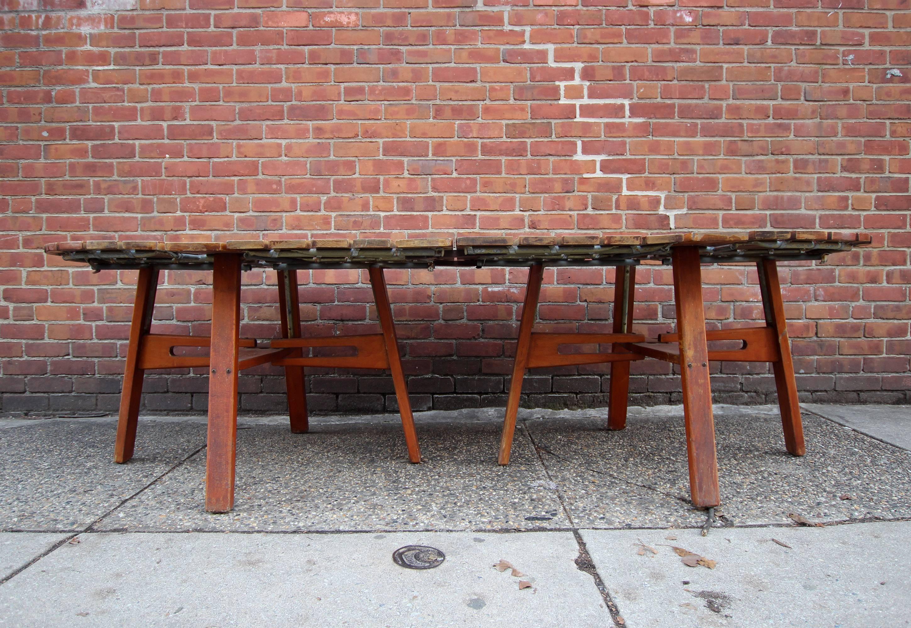 Outdoor Dining Table, Two-Part, Gate Leg In Excellent Condition In Philadelphia, PA