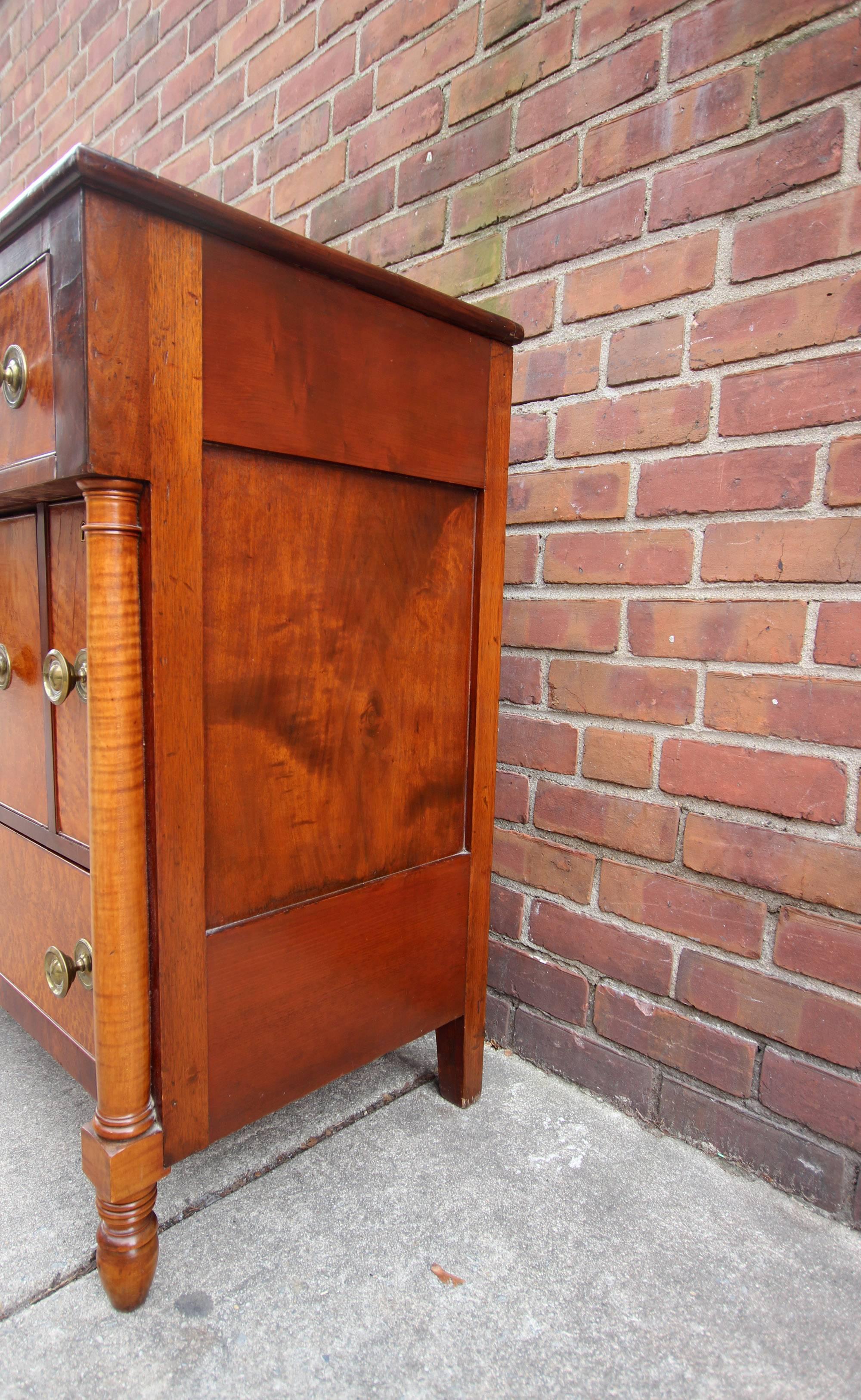 Maple and Mahogany Server or Chest with Bottle Drawers, 19th Century, American 1