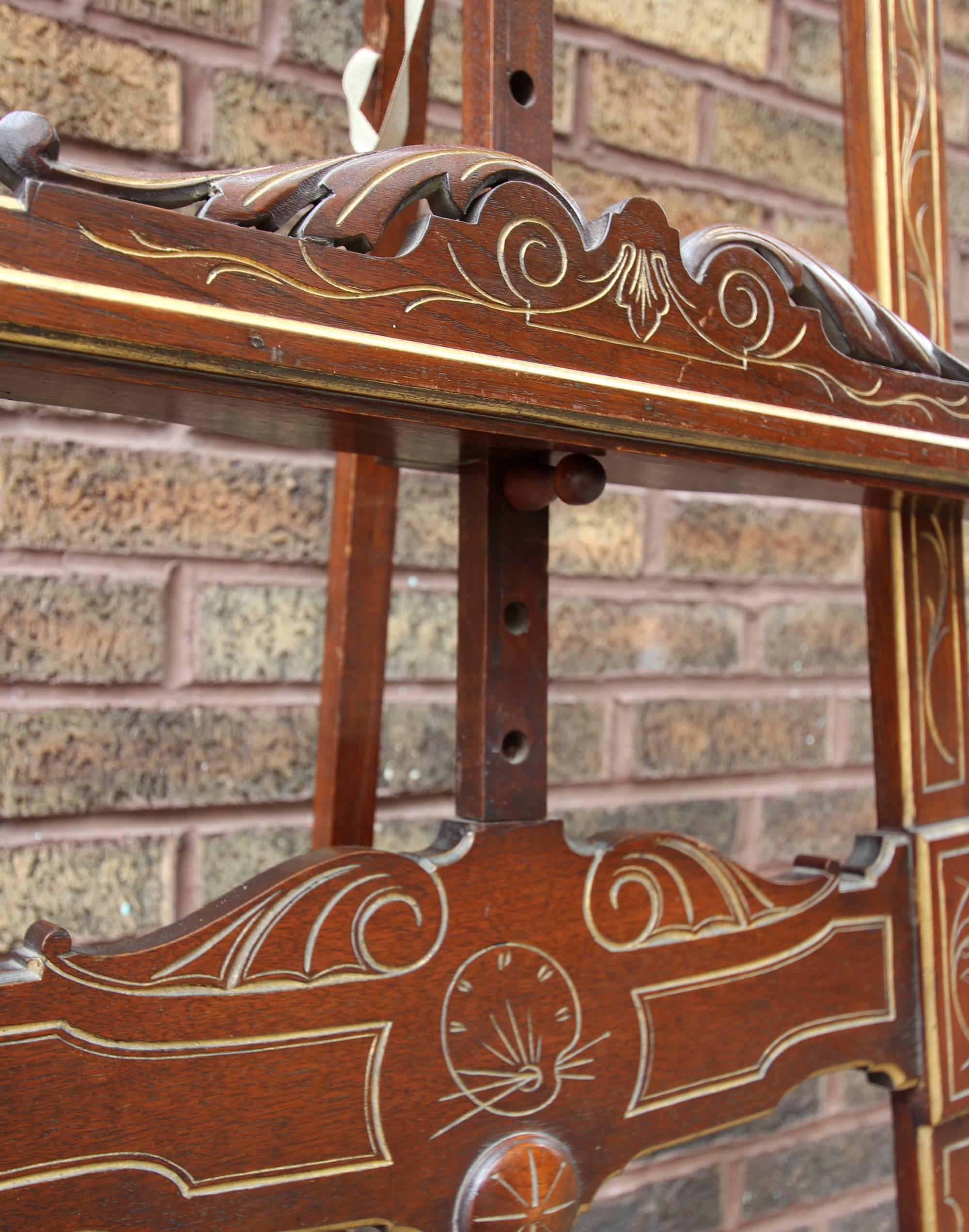 Late 19th Century Carved Standing Easel For Sale